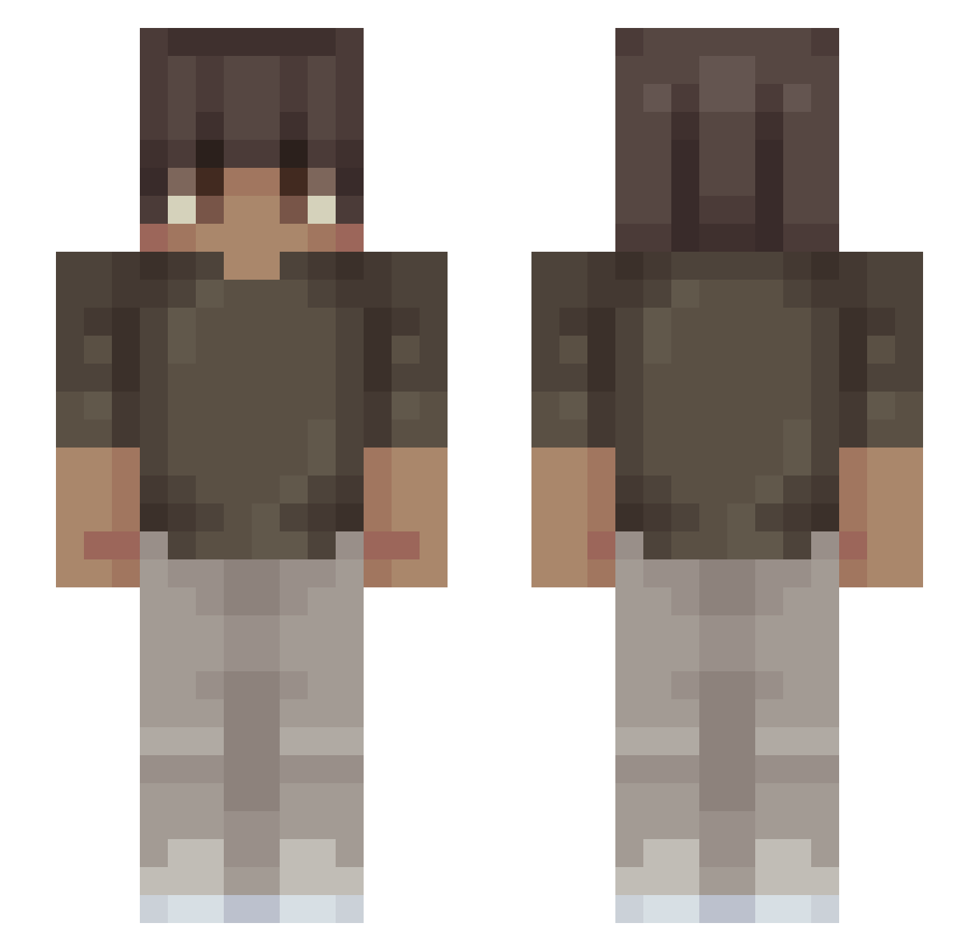 Trixmas Minecraft skin, front and back view
