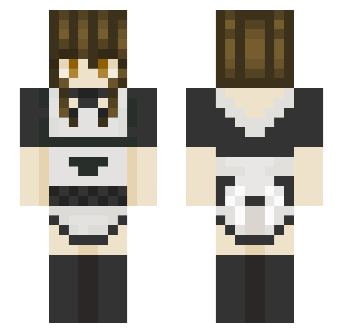 Deccera Minecraft skin, front and back view