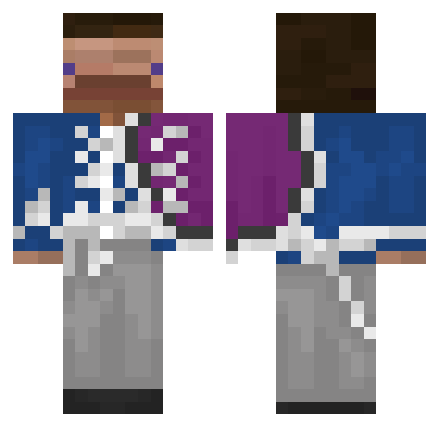 Vince_Vue Minecraft skin, front and back view