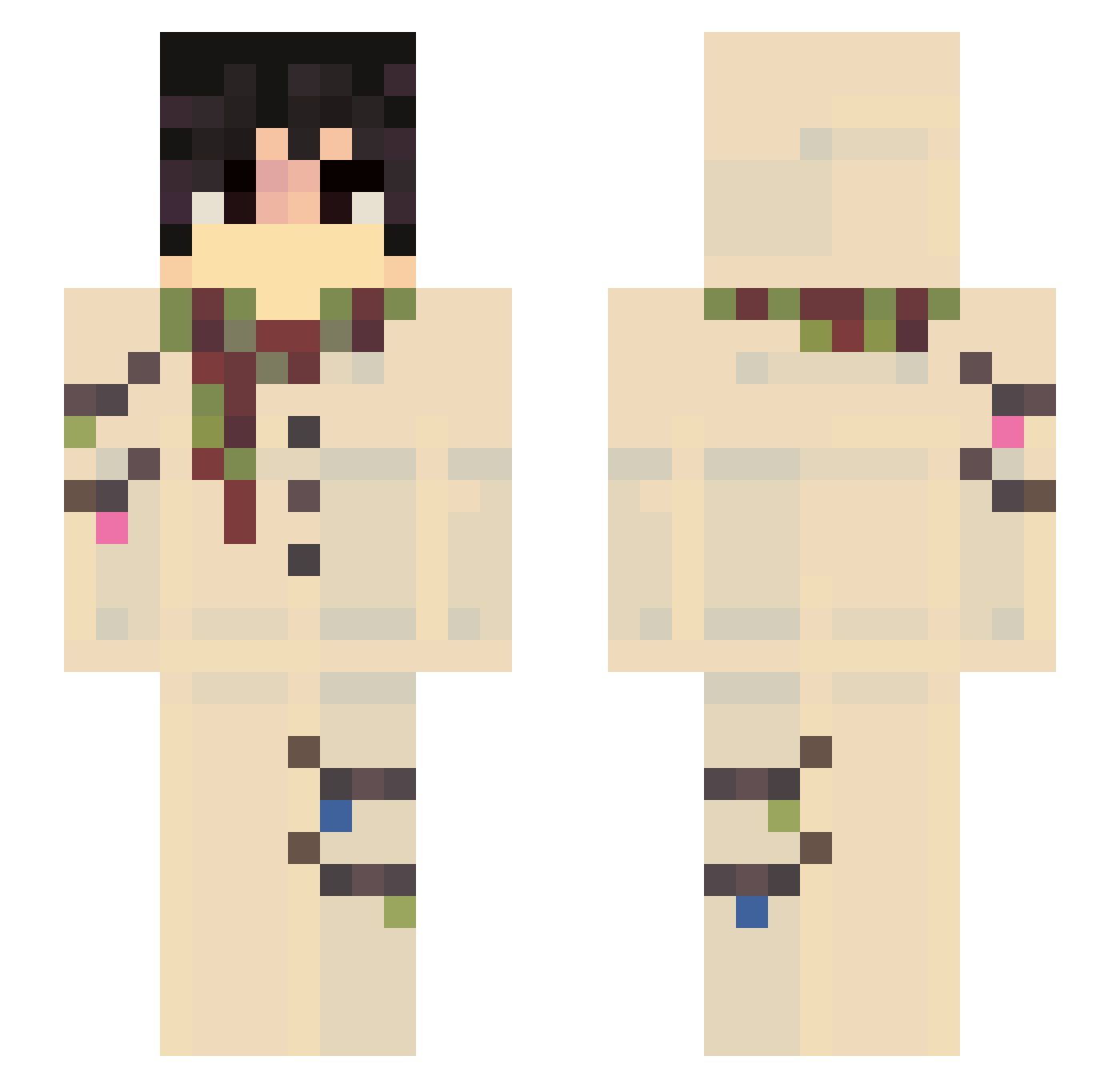ZerxZo Minecraft skin, front and back view
