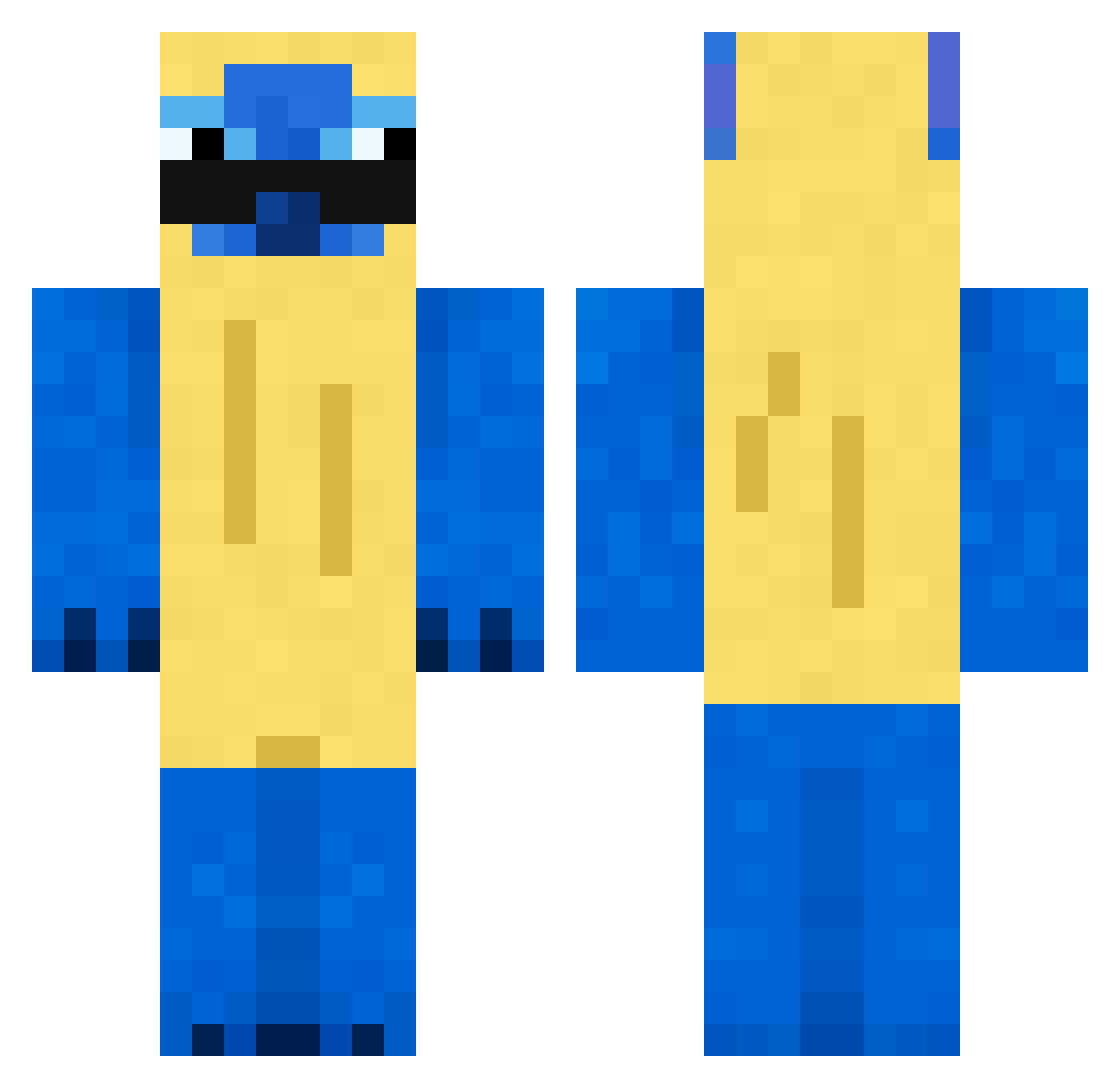 SoyOrionMc Minecraft skin, front and back view