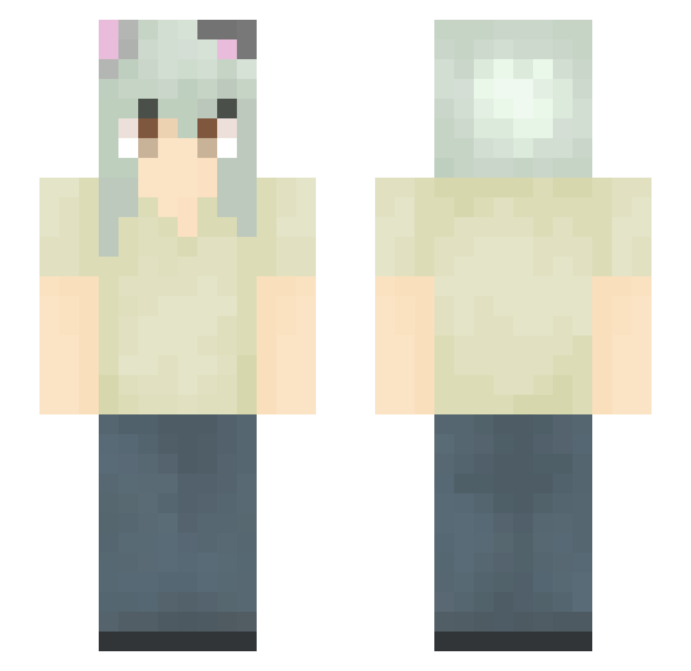 yamwe Minecraft skin, front and back view