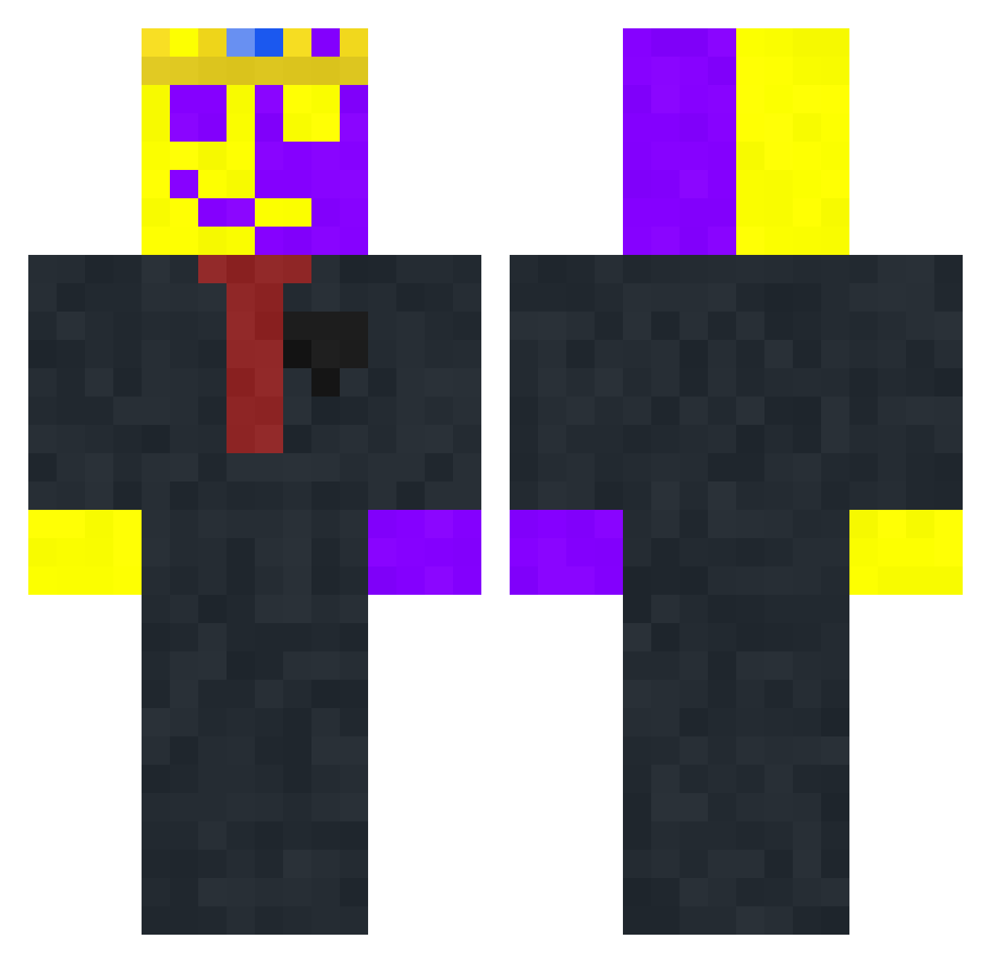 TheRealPurplexed Minecraft skin, front and back view