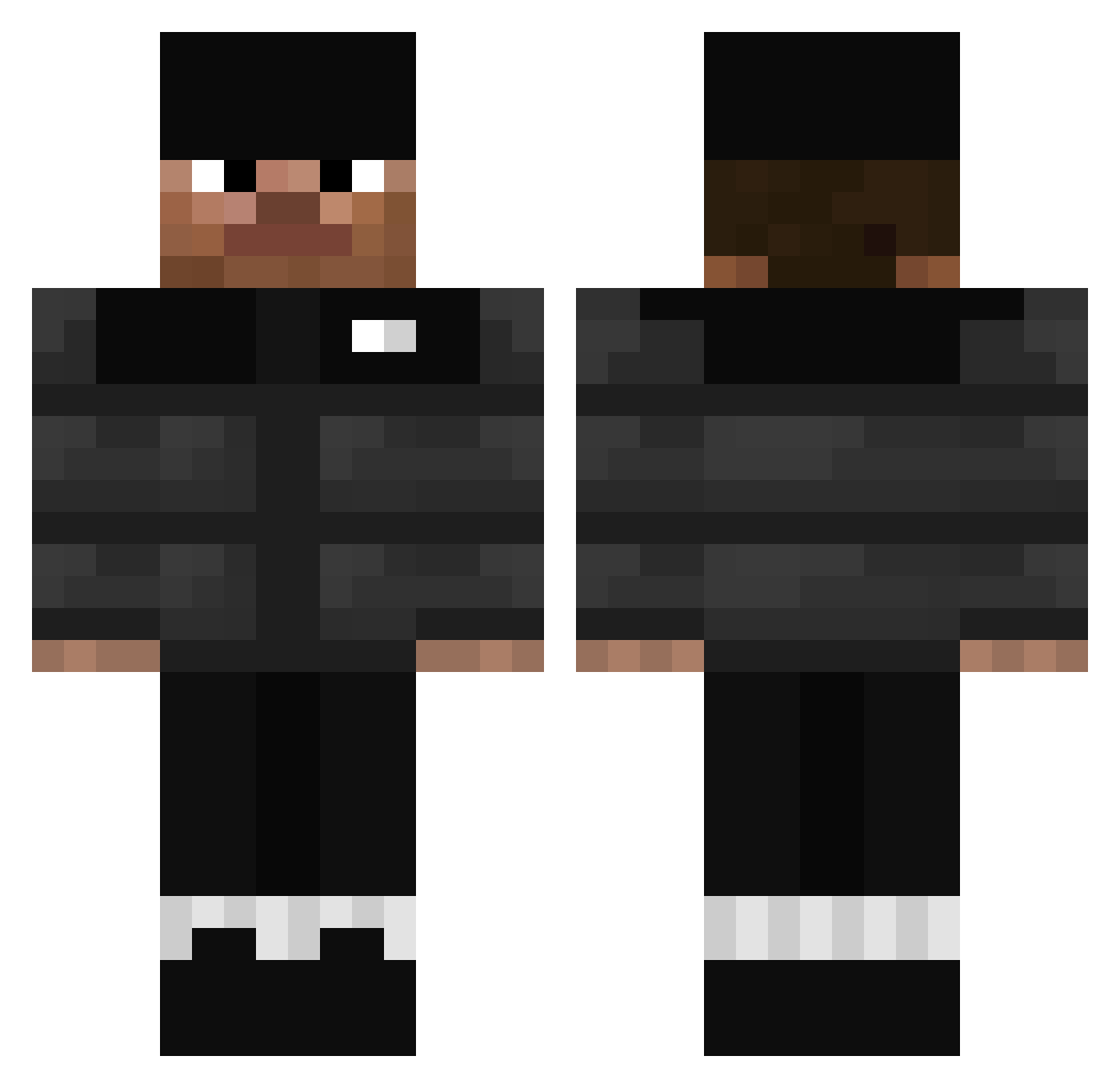 Mik4ze Minecraft skin, front and back view