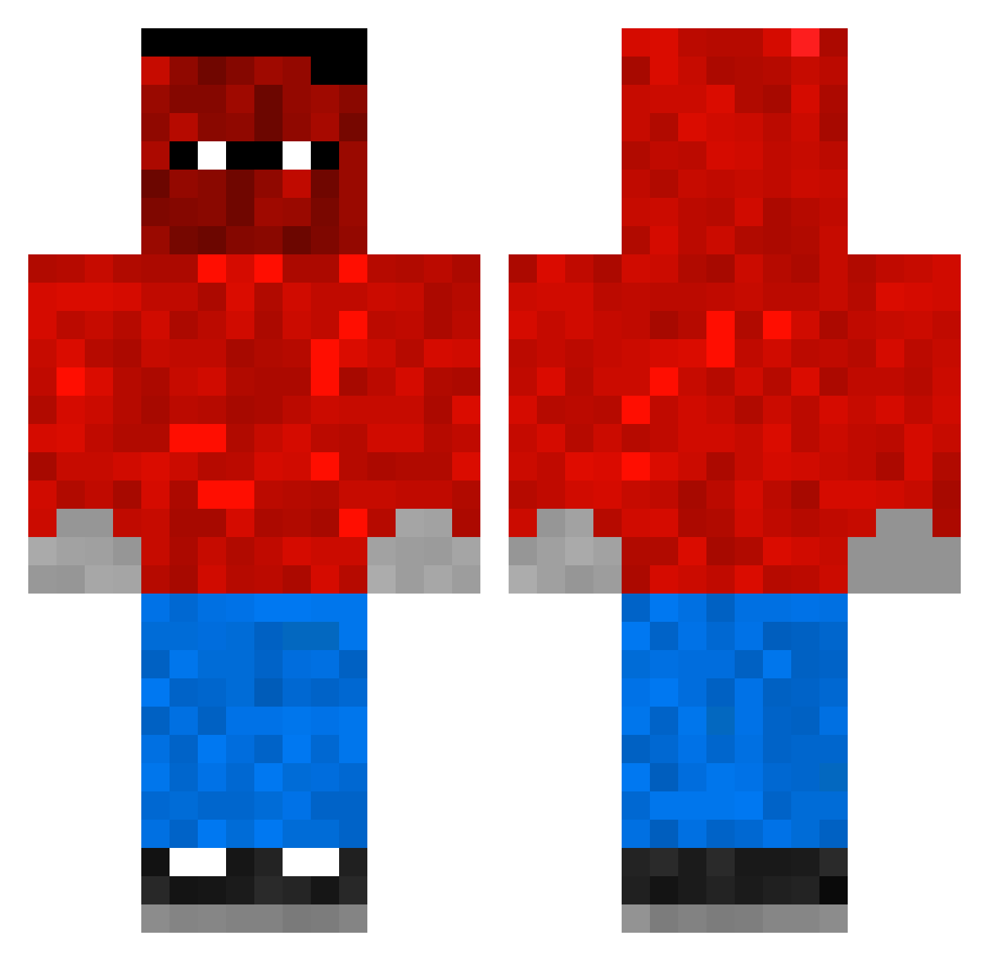 VocodedRage Minecraft skin, front and back view