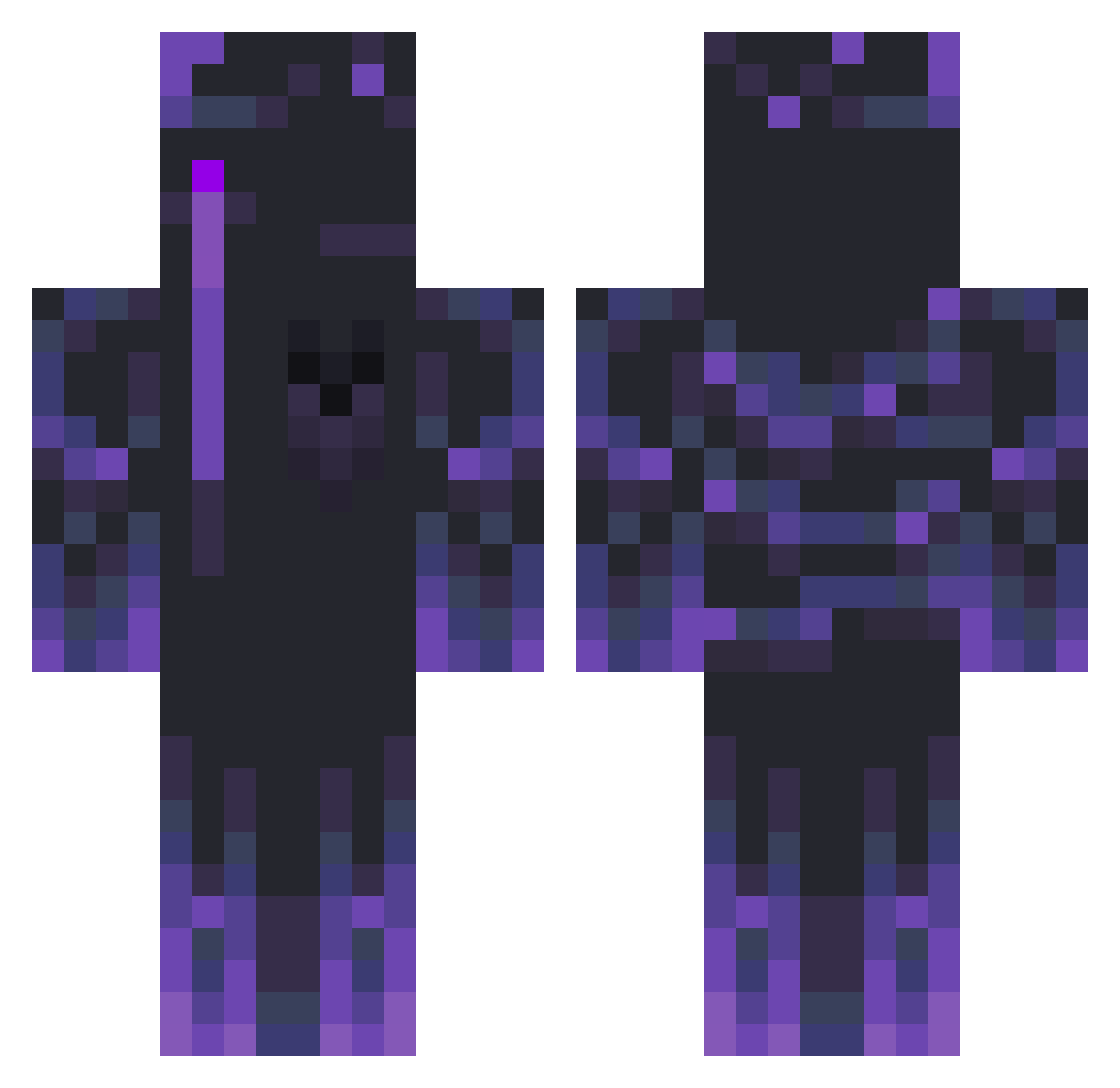 Underlord333 Minecraft skin, front and back view