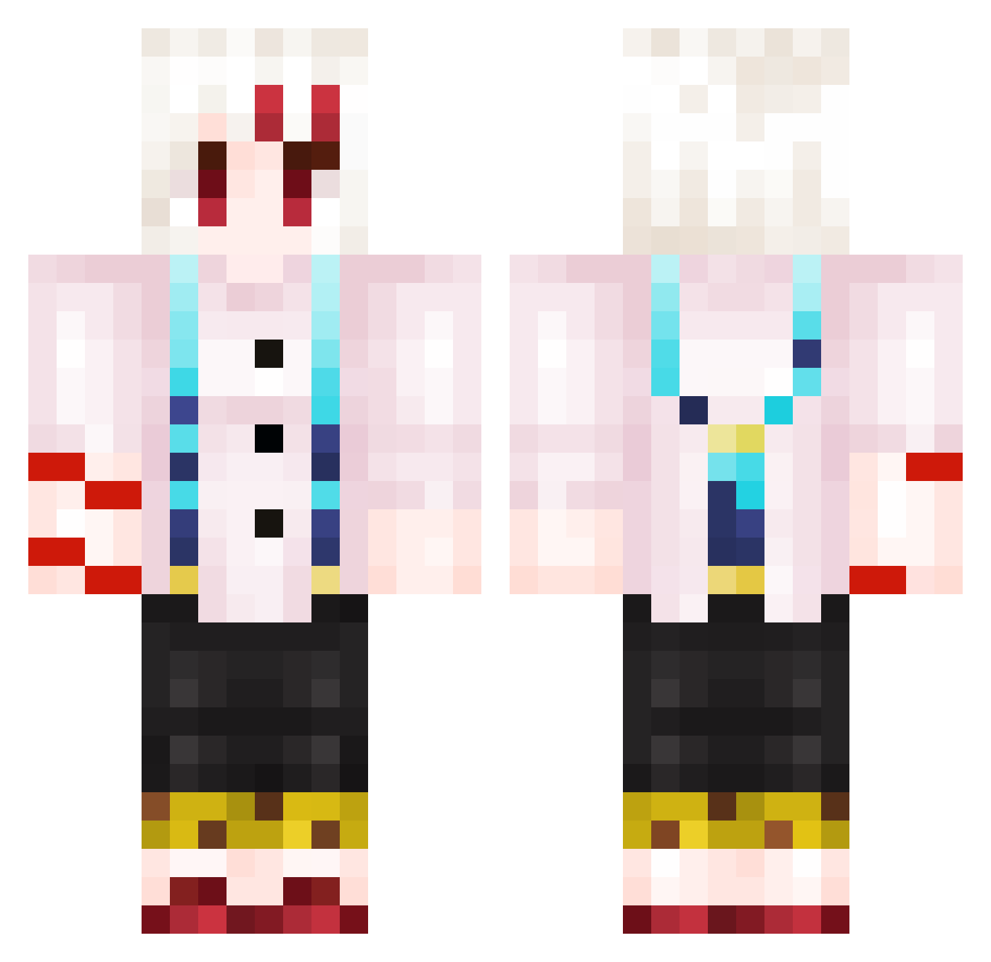 Queexyy Minecraft skin, front and back view