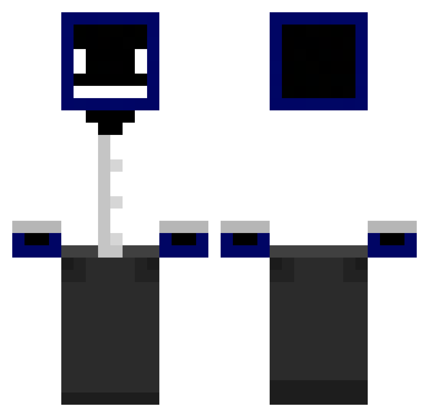 Lazerbrine Minecraft skin, front and back view