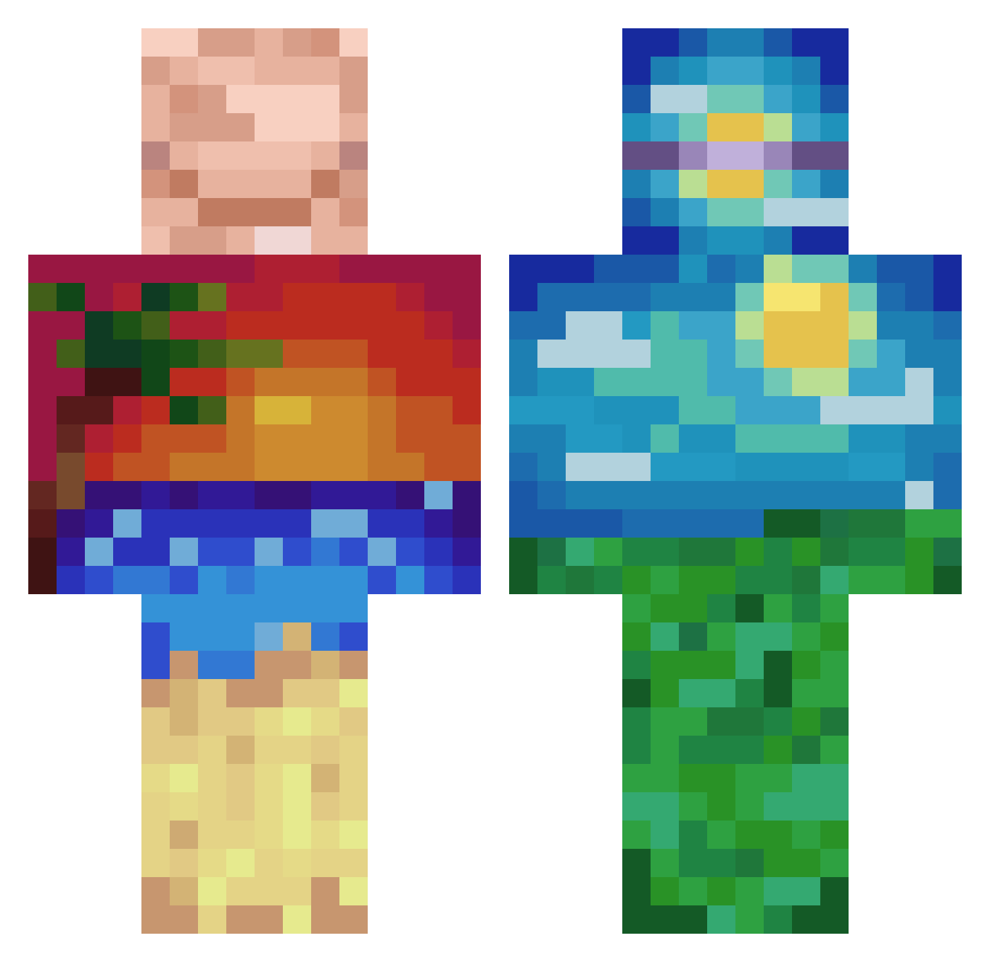 Snowywuz Minecraft skin, front and back view