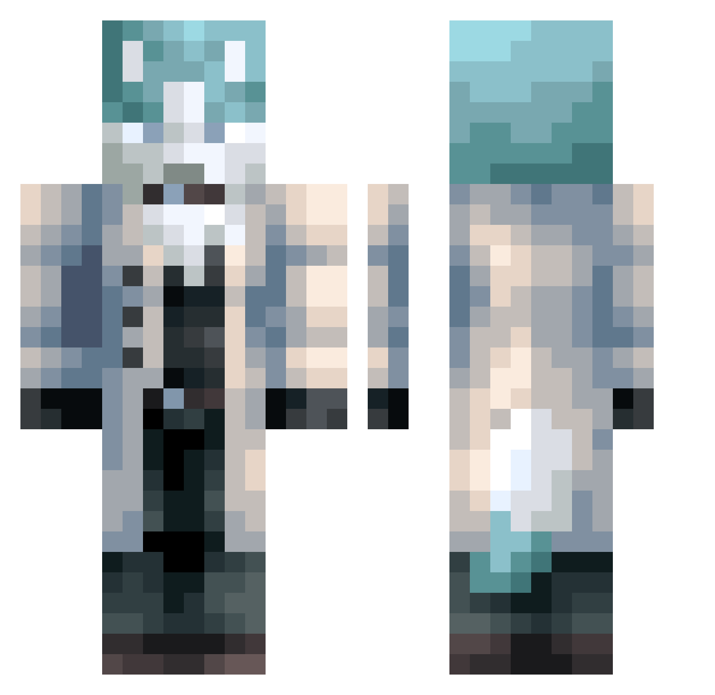 Tailed_ Minecraft skin, front and back view