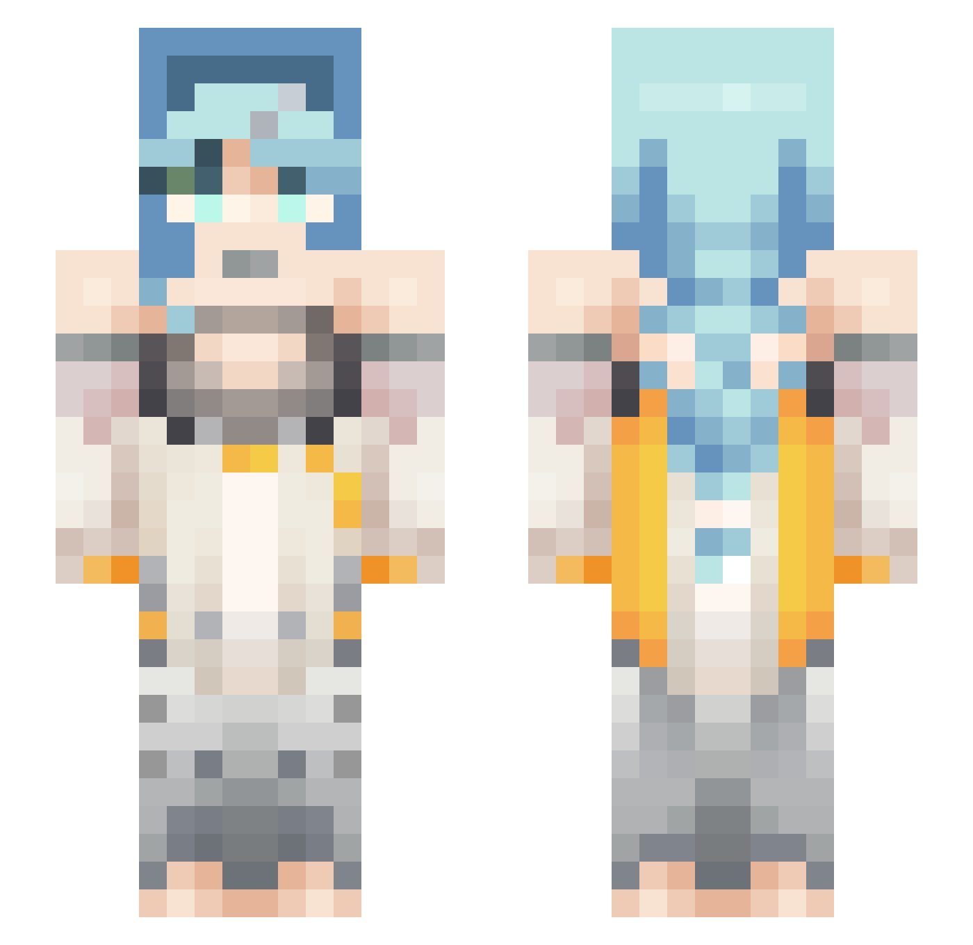 JustK1nz3r Minecraft skin, front and back view