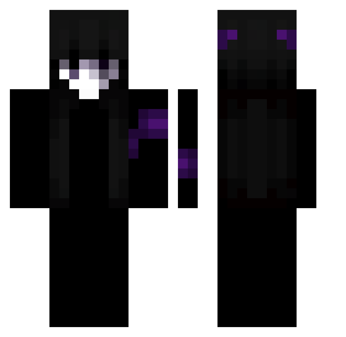 Vraxeth Minecraft skin, front and back view