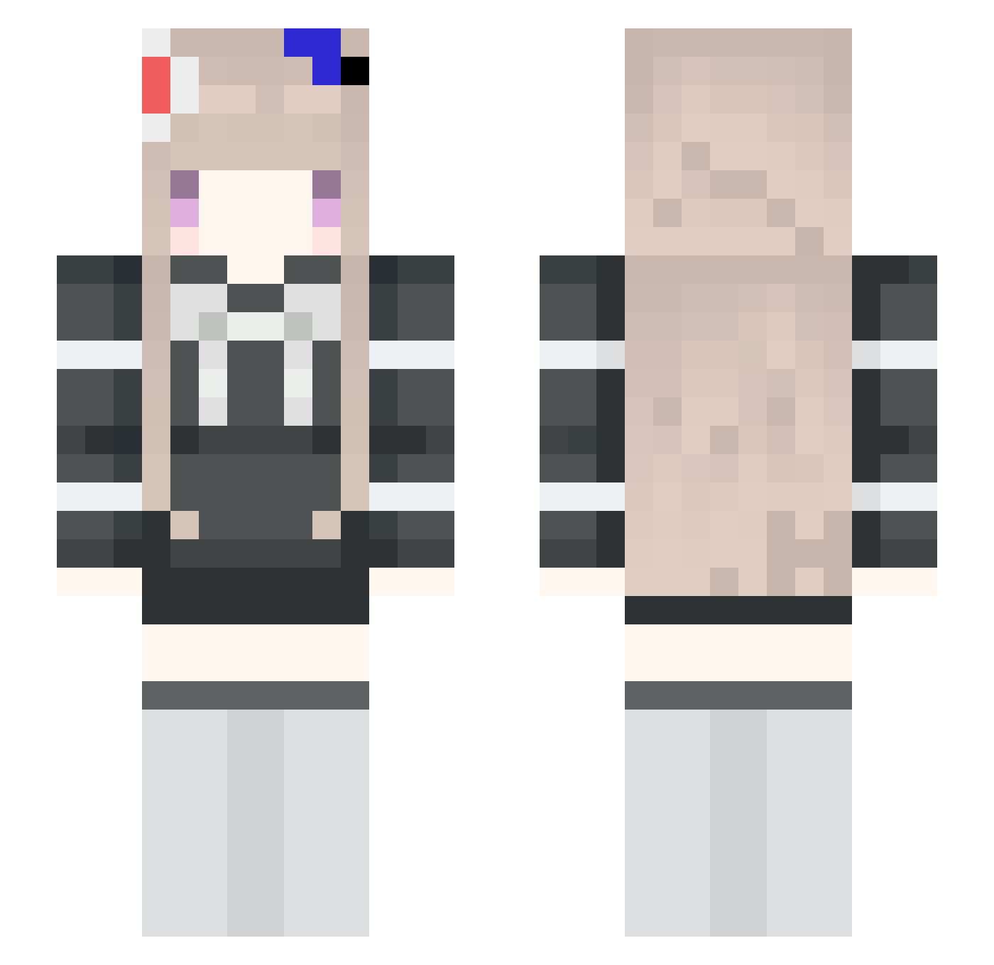 x_LiYue_x Minecraft skin, front and back view