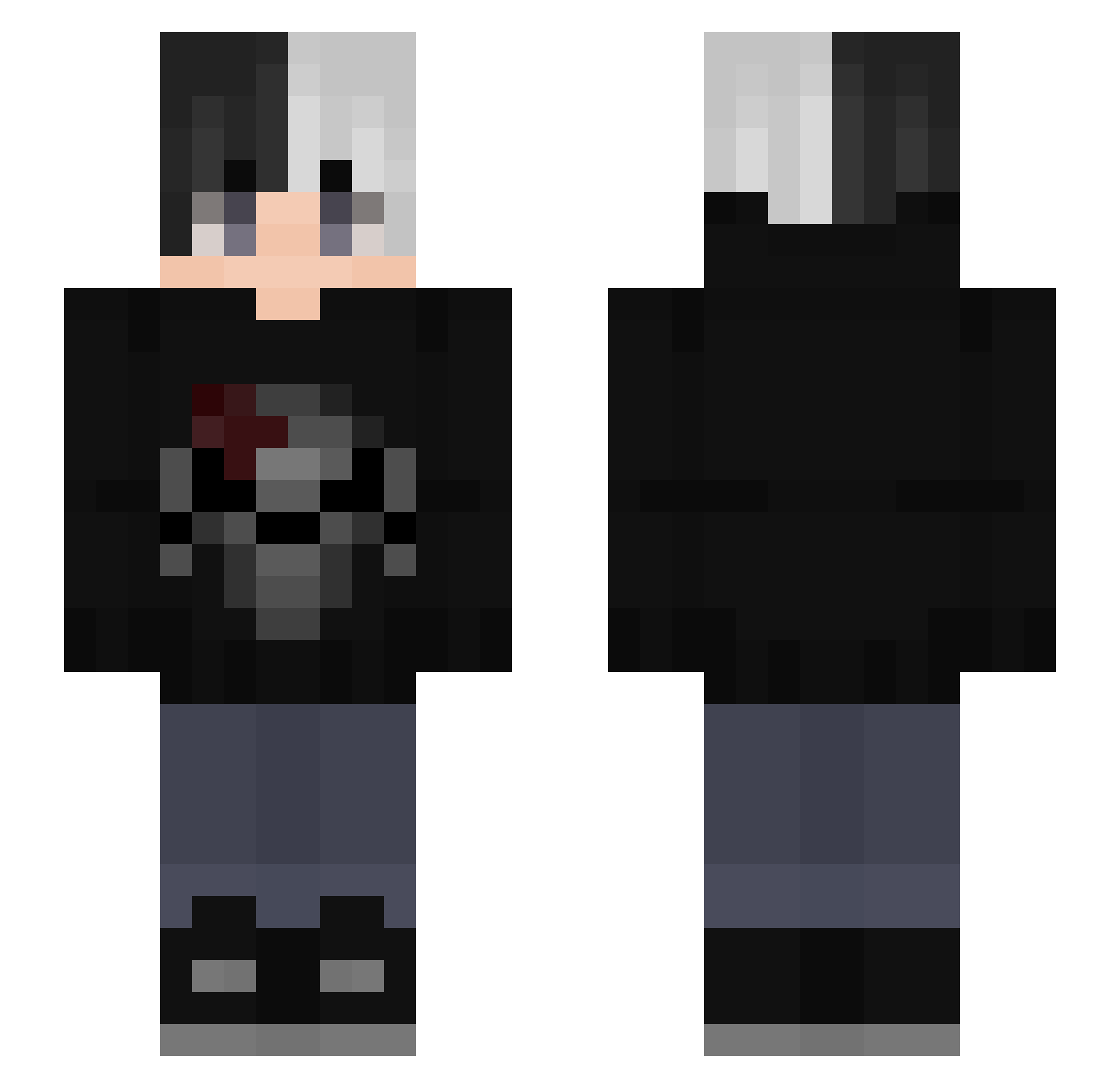 SaucyyBeans Minecraft skin, front and back view