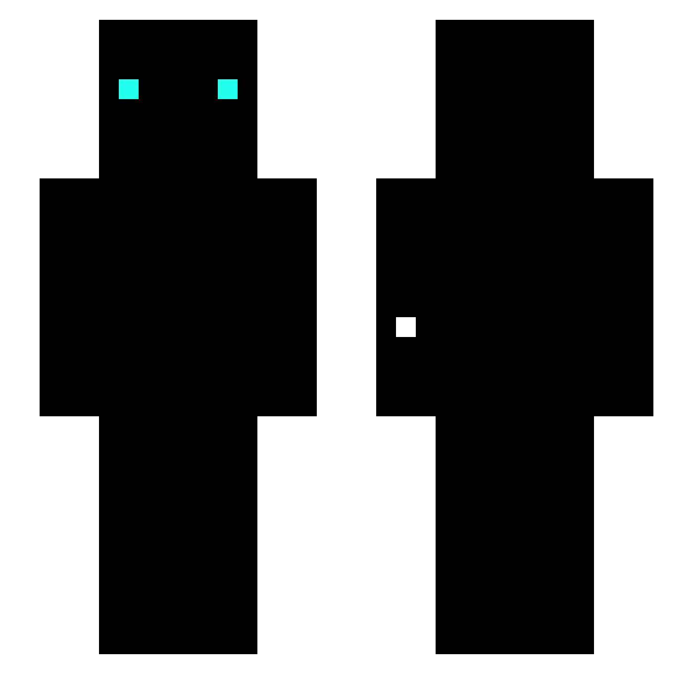 Vmvz Minecraft skin, front and back view