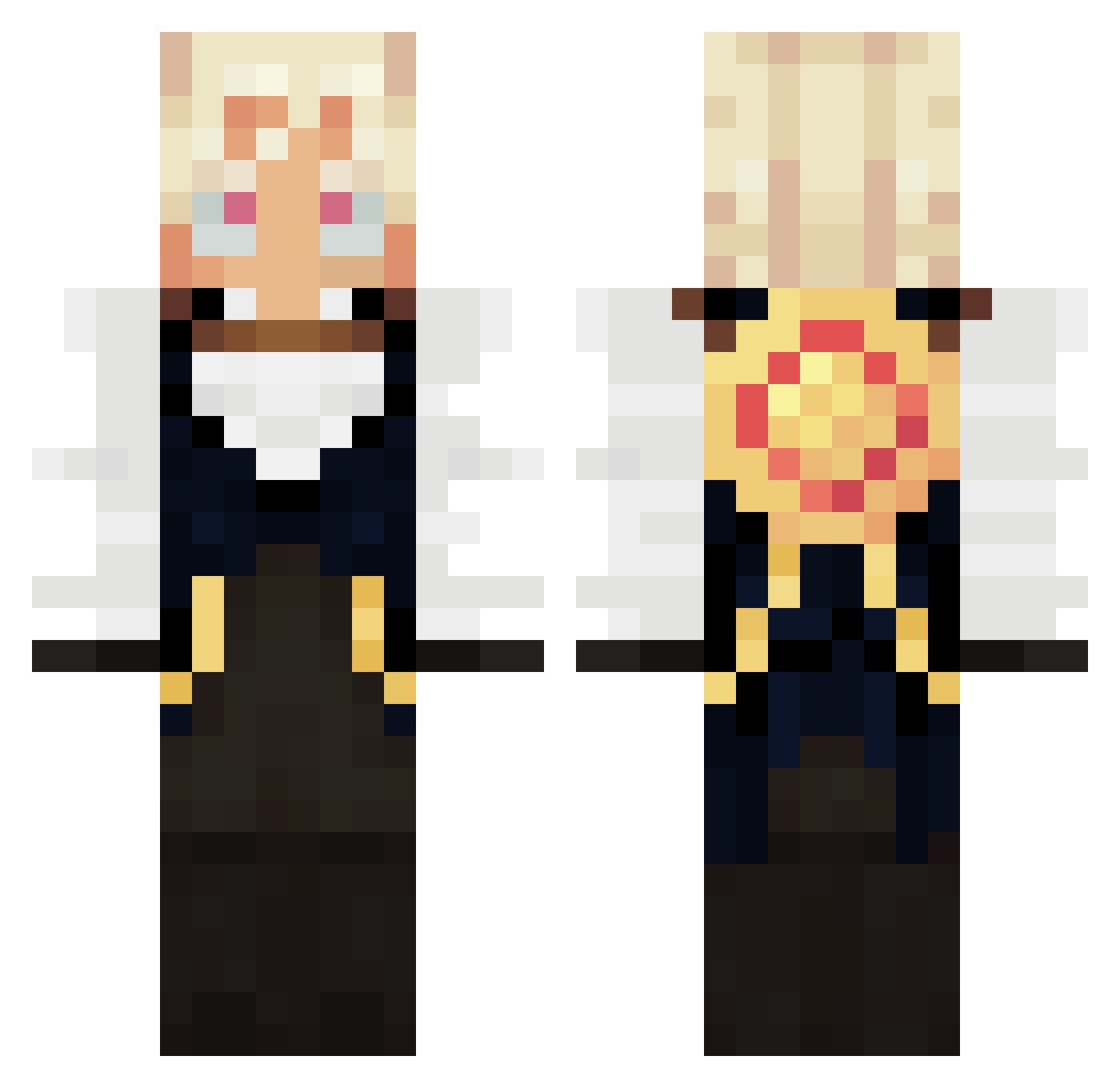 Darrkery Minecraft skin, front and back view
