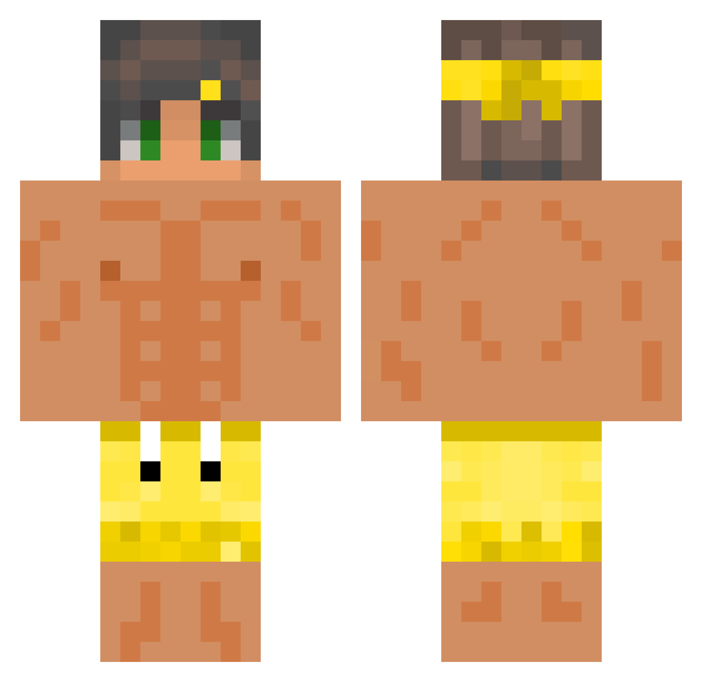 Still_Yellow Minecraft skin, front and back view