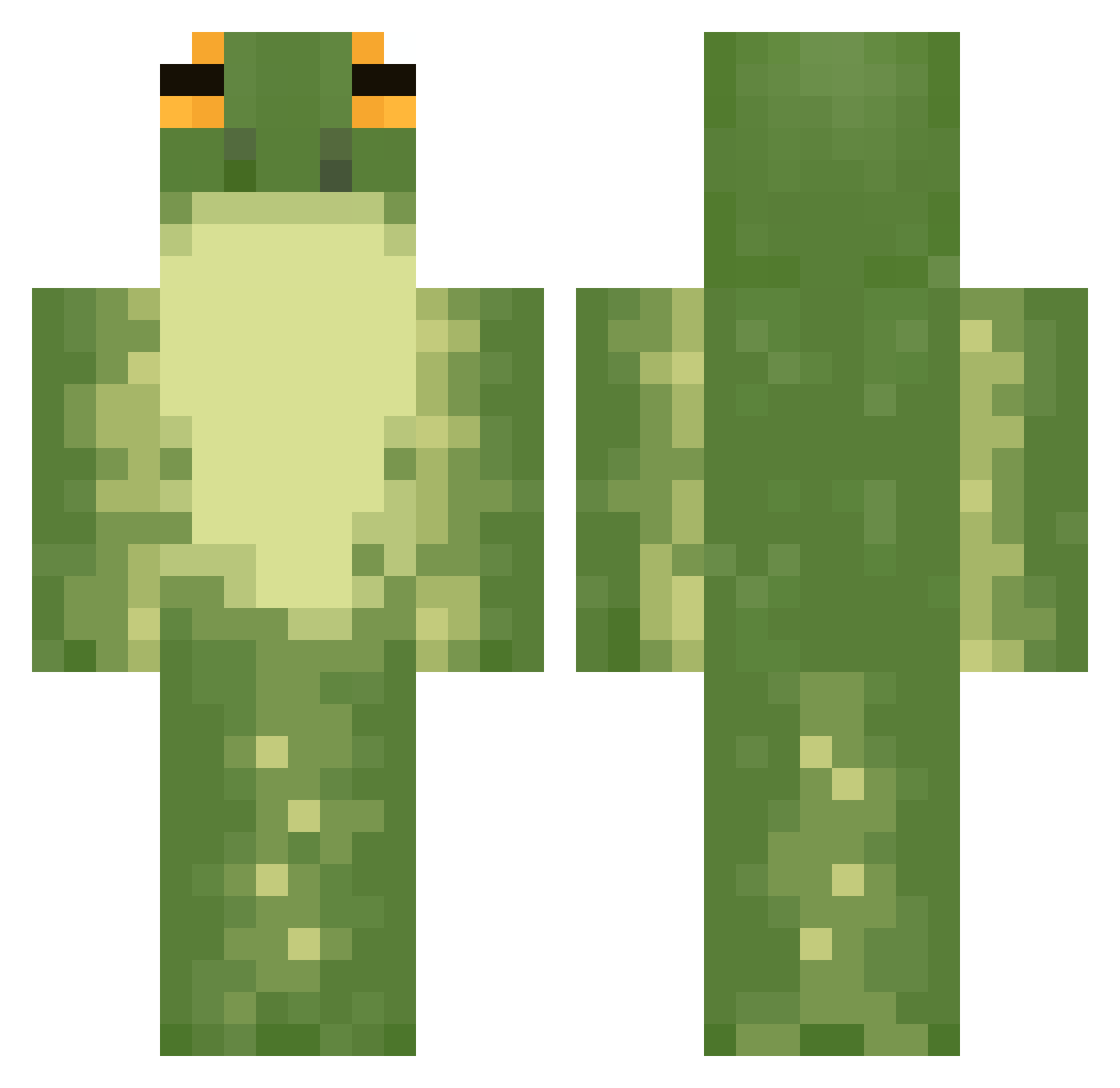 Suptrist77 Minecraft skin, front and back view