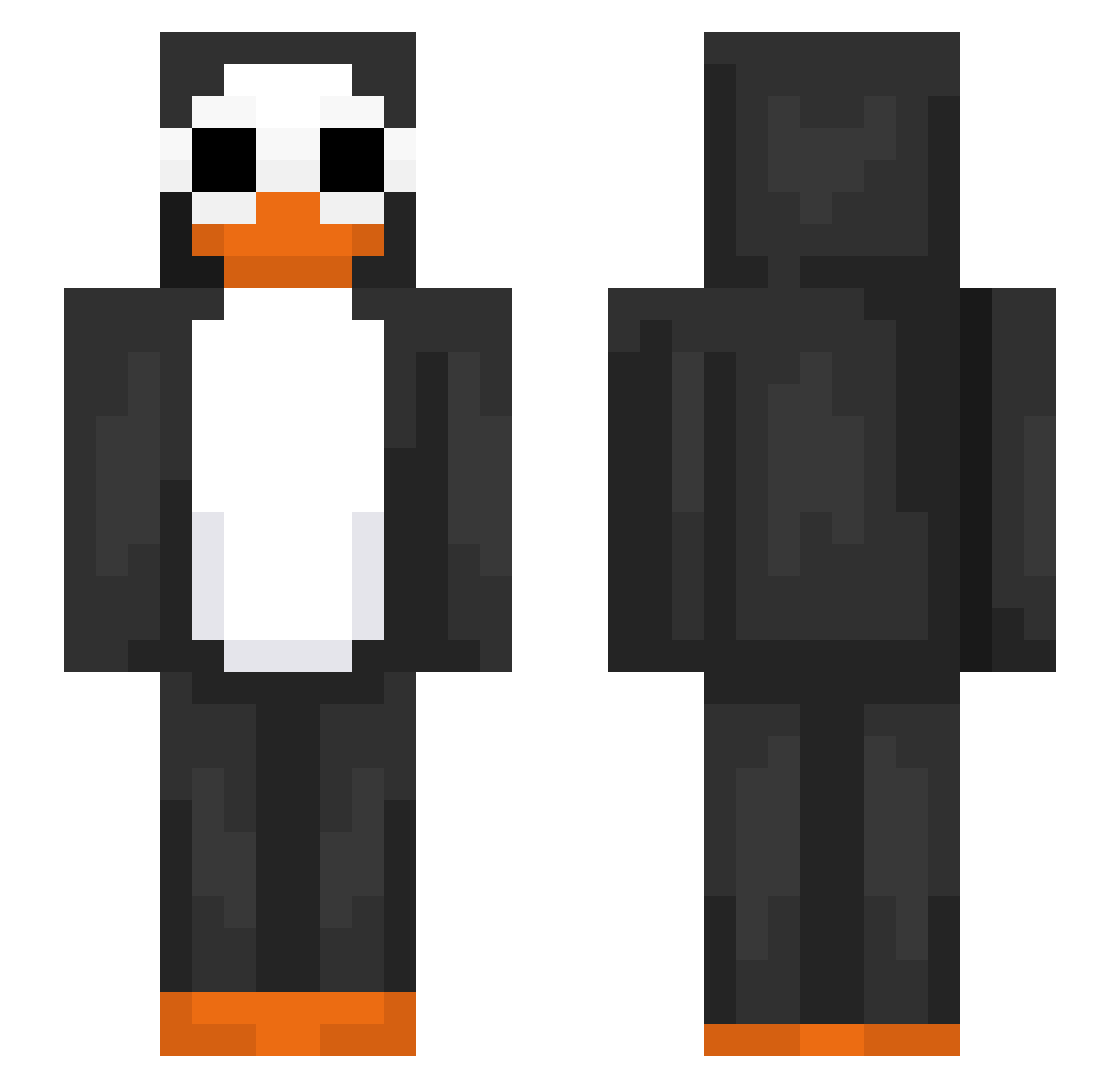 shapeups Minecraft skin, front and back view