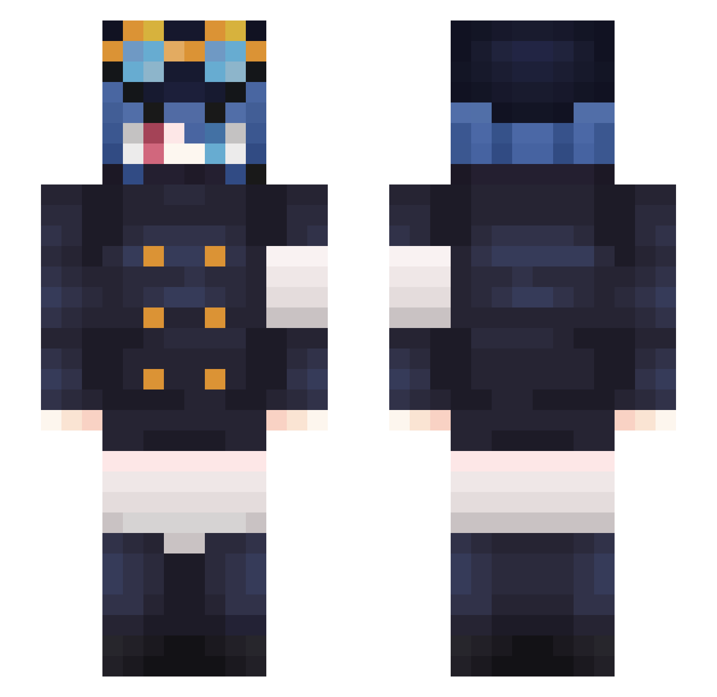 Nissen1232 Minecraft skin, front and back view