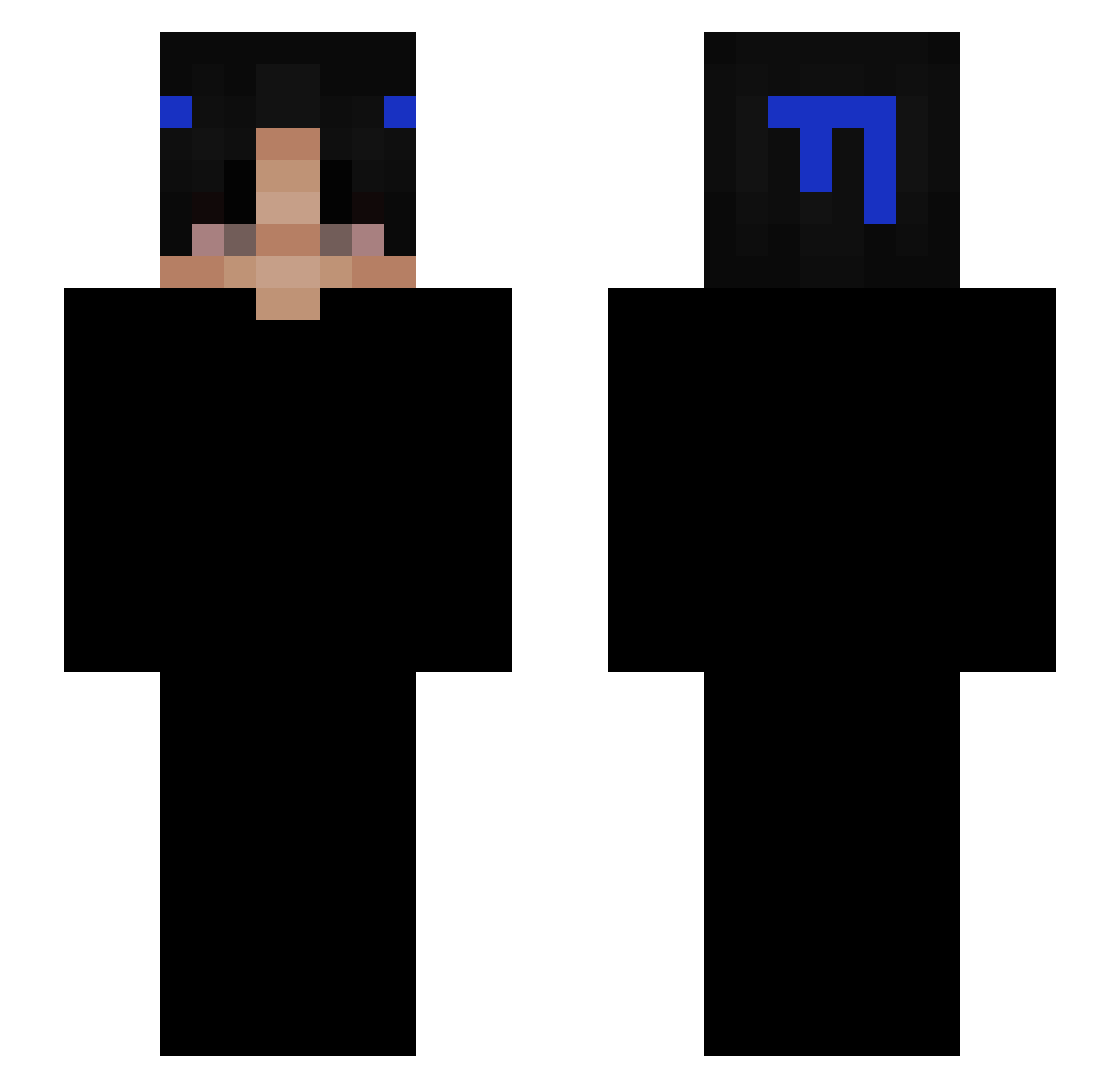 Unsunk Minecraft skin, front and back view