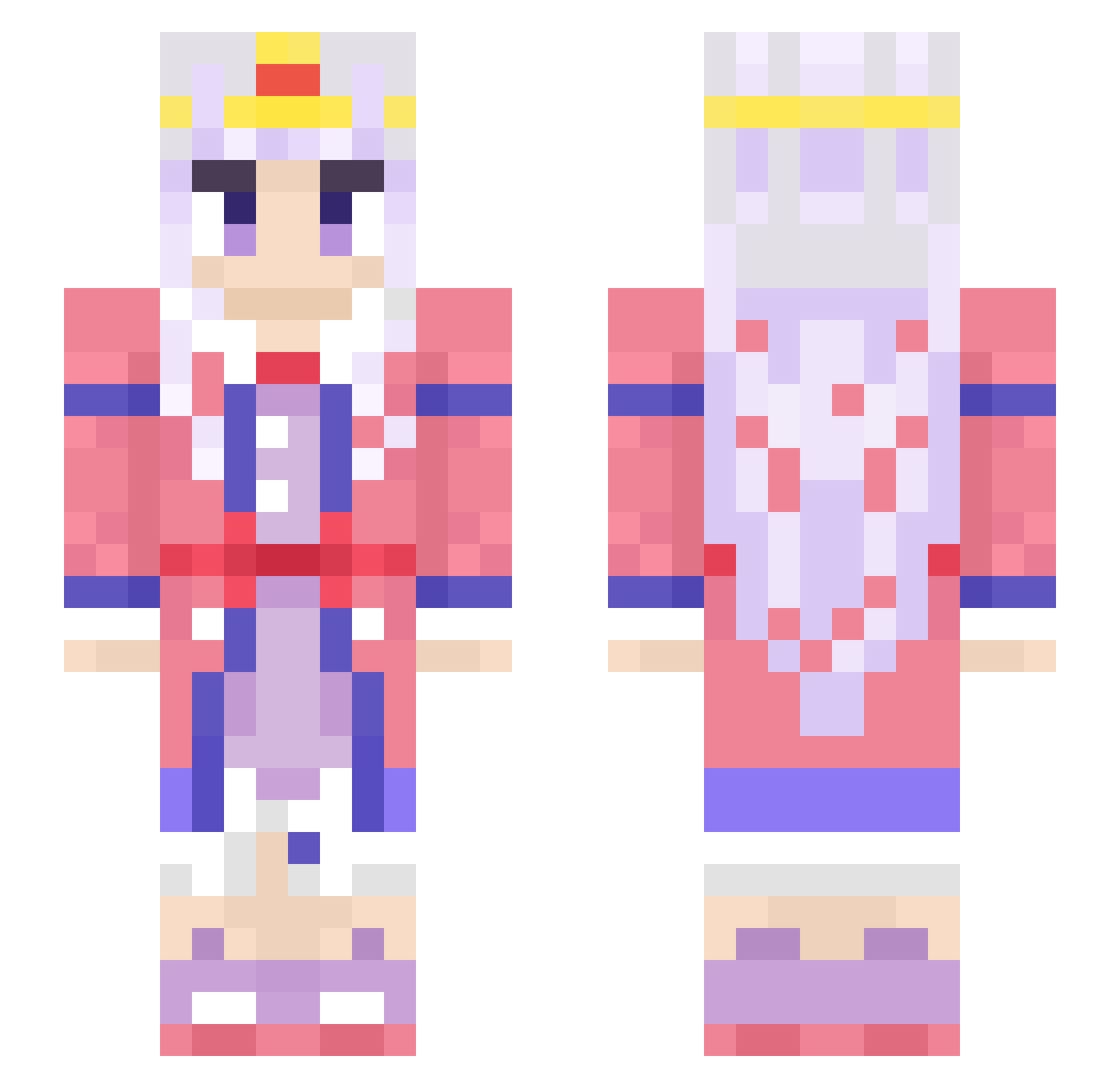 Generalpingu Minecraft skin, front and back view