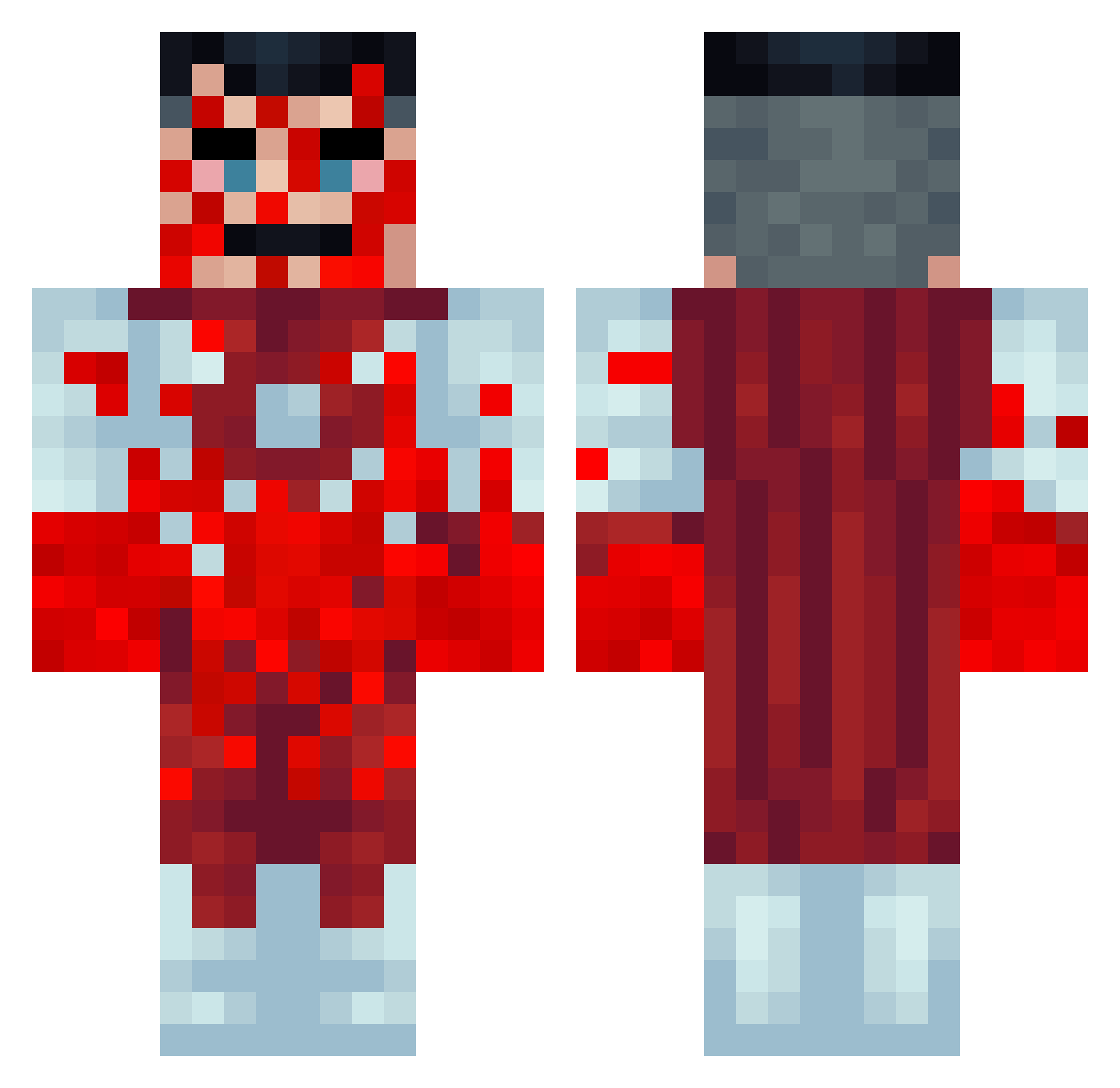 PeastBoy120 Minecraft skin, front and back view