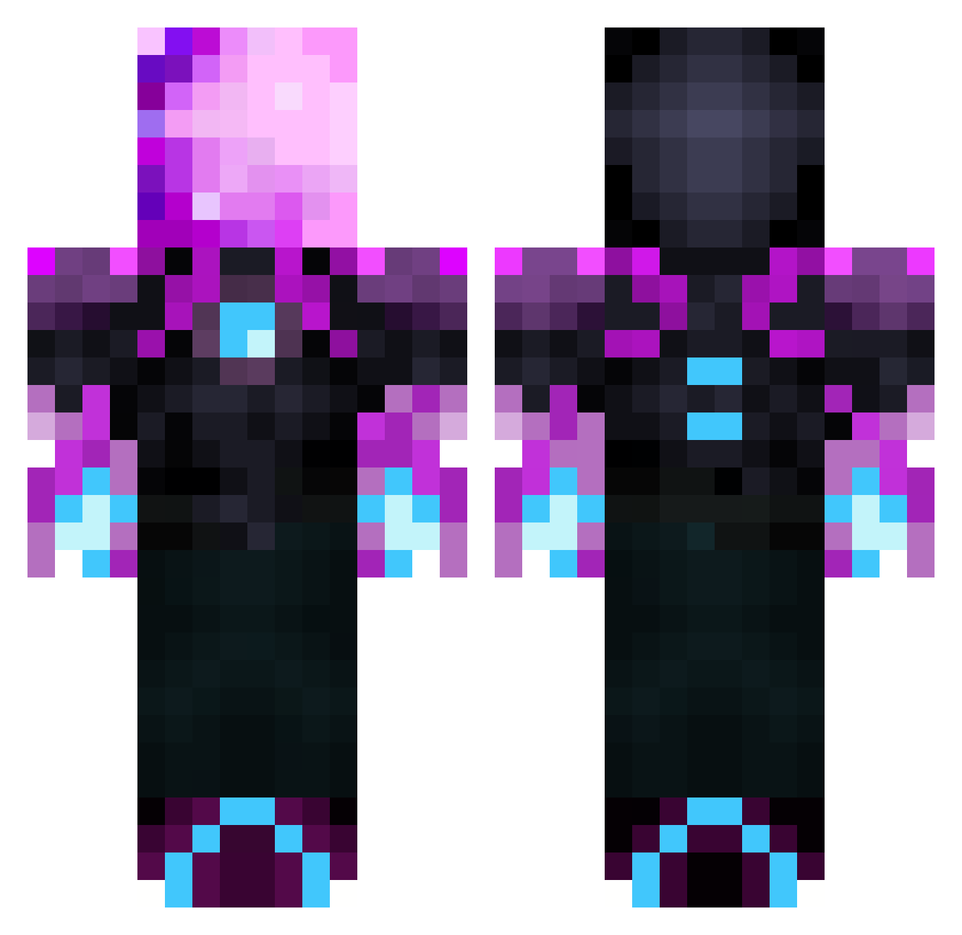 Th3_Frog_Wizard Minecraft skin, front and back view