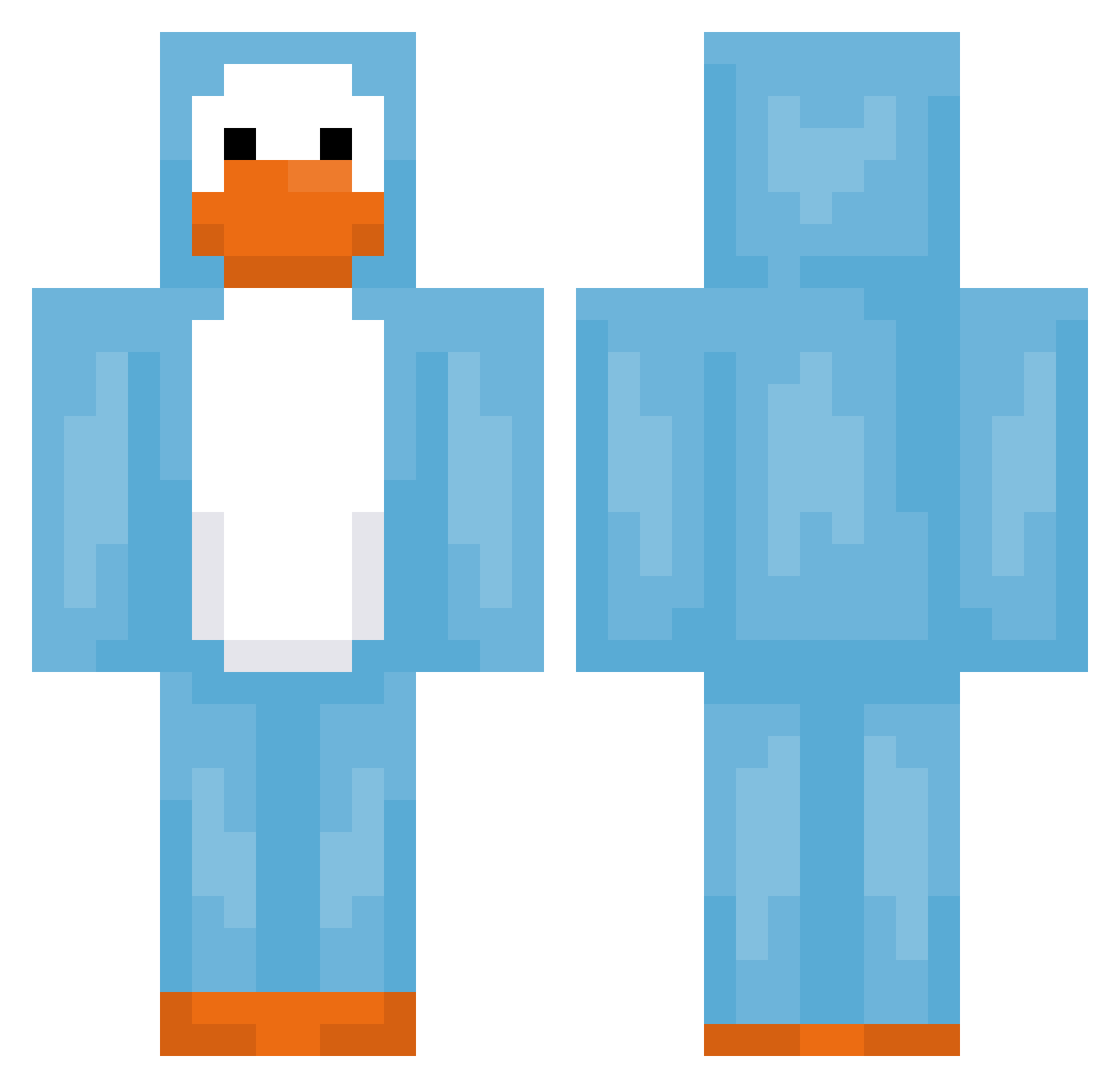 takoo16 Minecraft skin, front and back view
