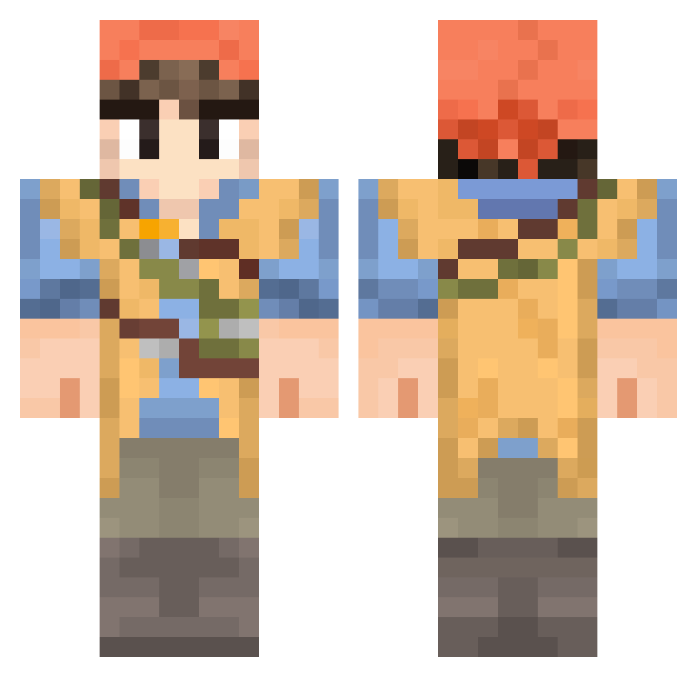 Eoughan Minecraft skin, front and back view