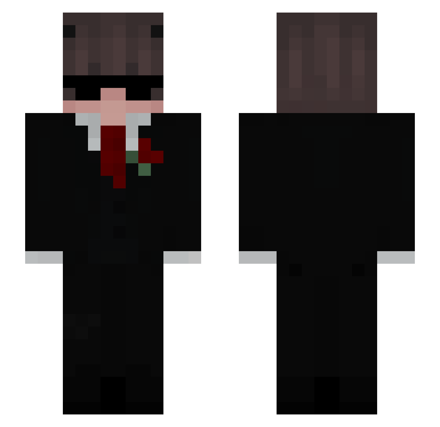 raflixtix Minecraft skin, front and back view