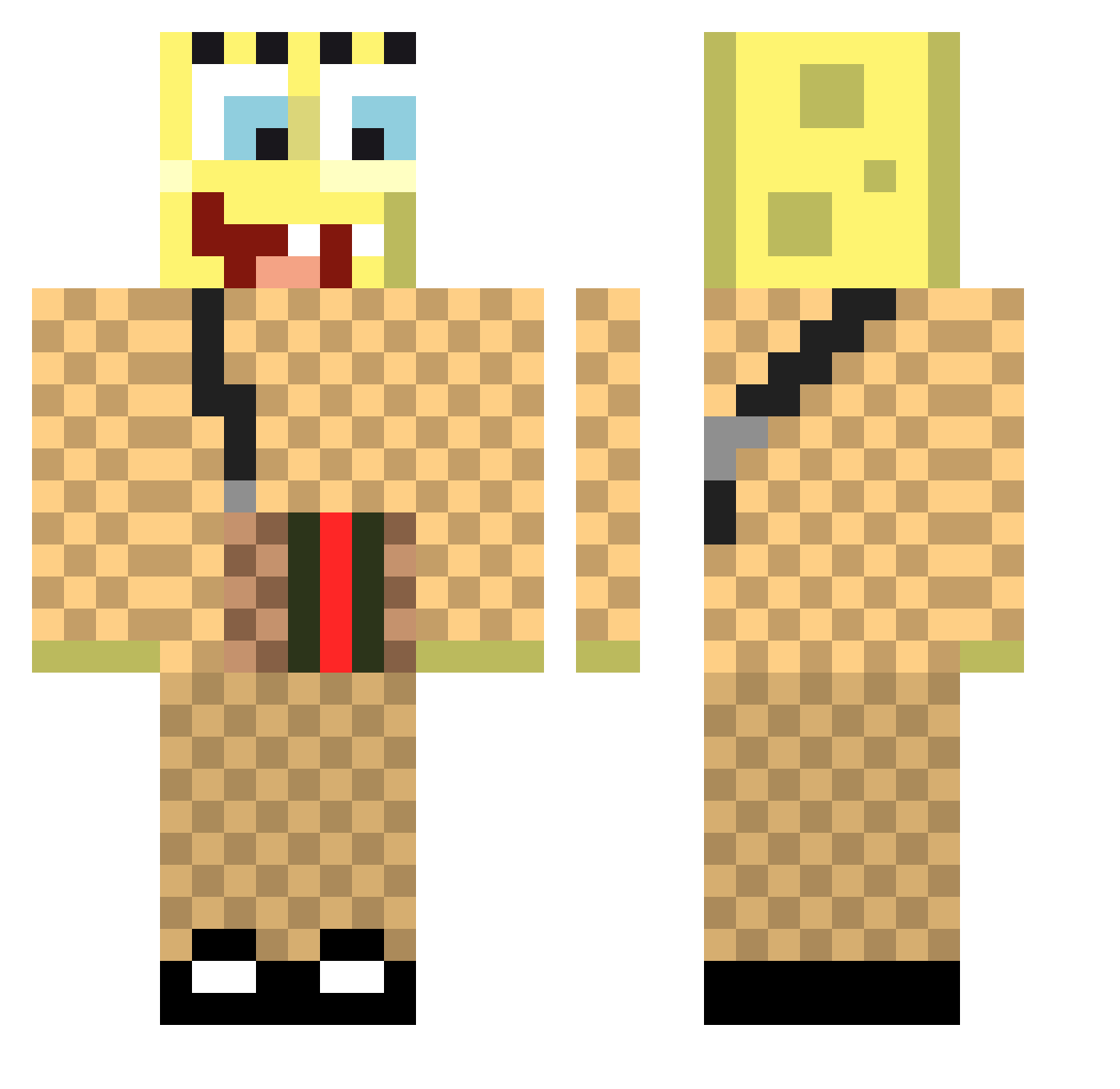 lopears Minecraft skin, front and back view