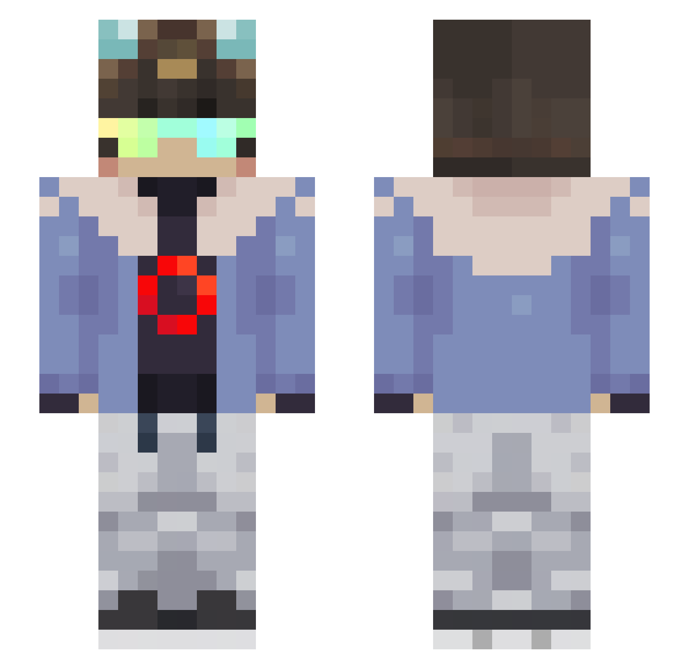 zivahlol Minecraft skin, front and back view