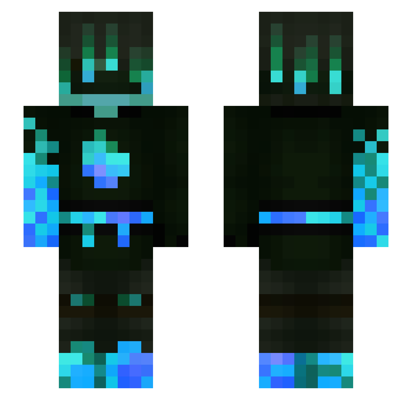 Rxthz Minecraft skin, front and back view
