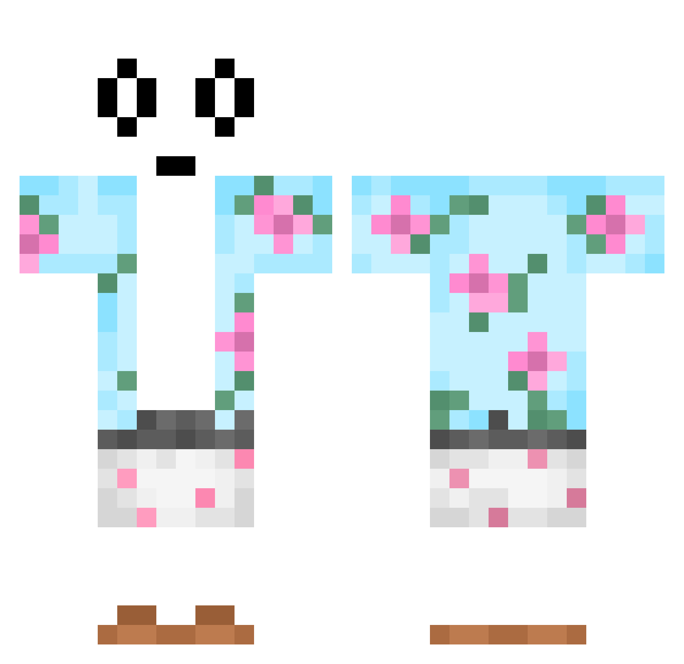Squzak Minecraft skin, front and back view