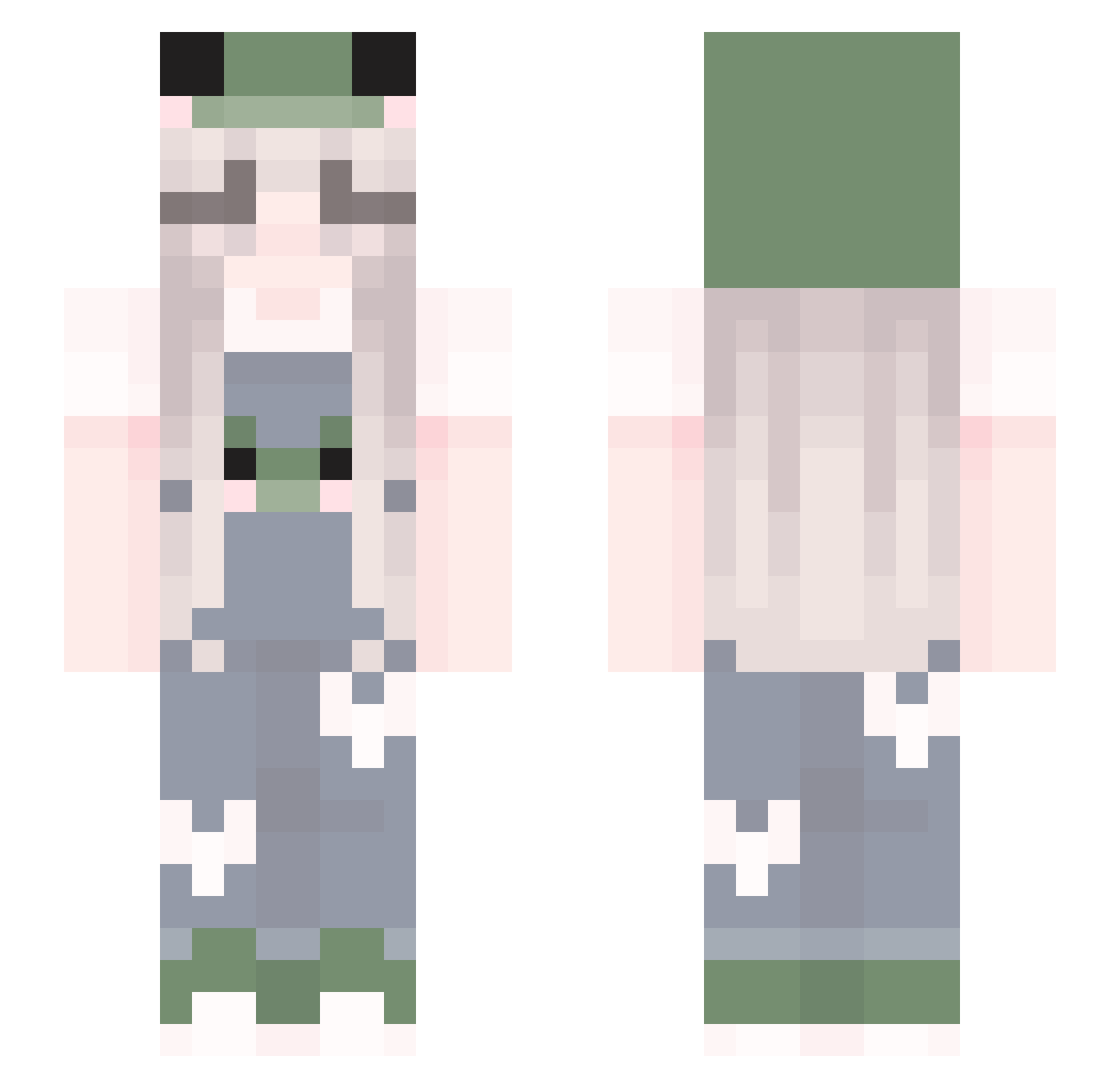 Paplow_ Minecraft skin, front and back view