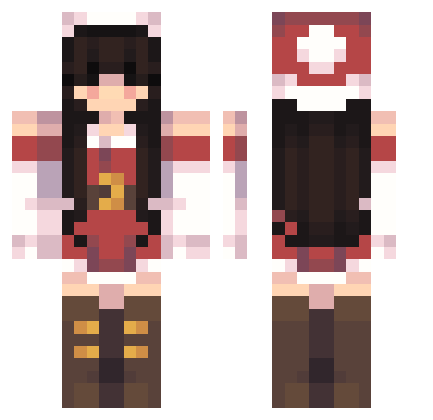 saraamelia1 Minecraft skin, front and back view