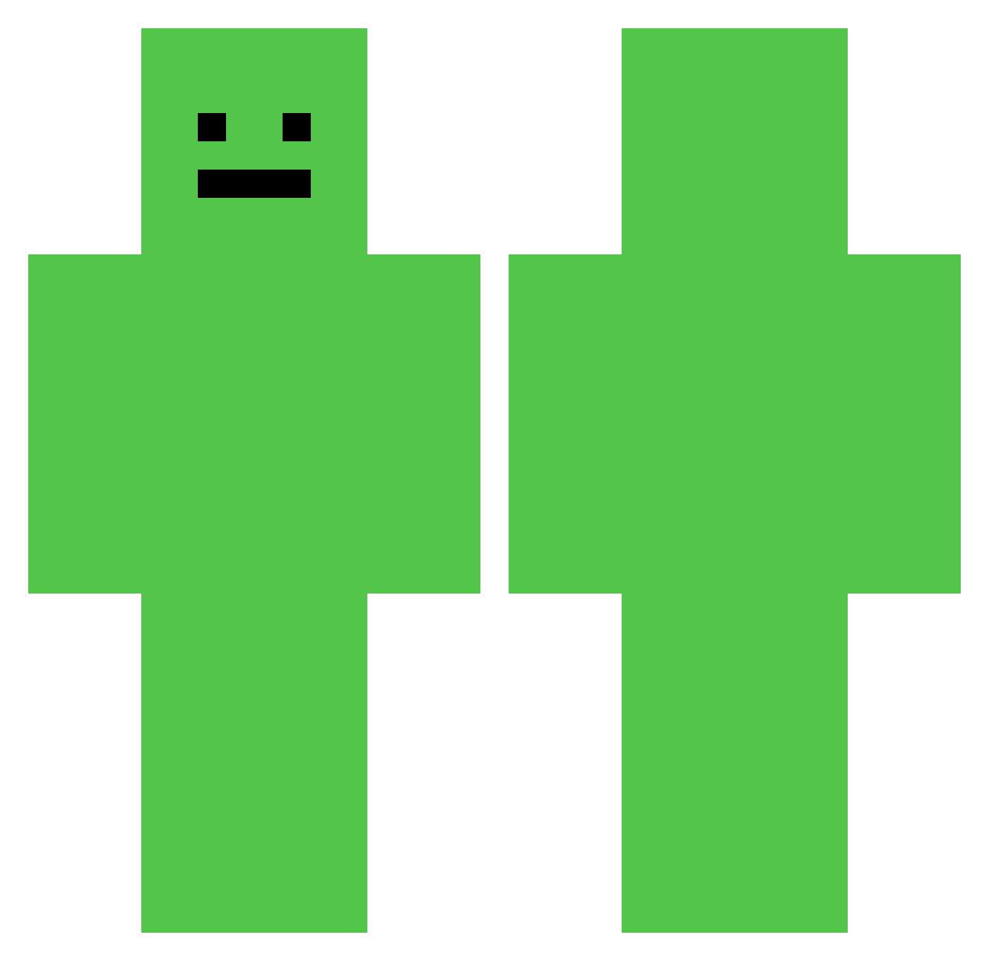 Crprcraft Minecraft skin, front and back view