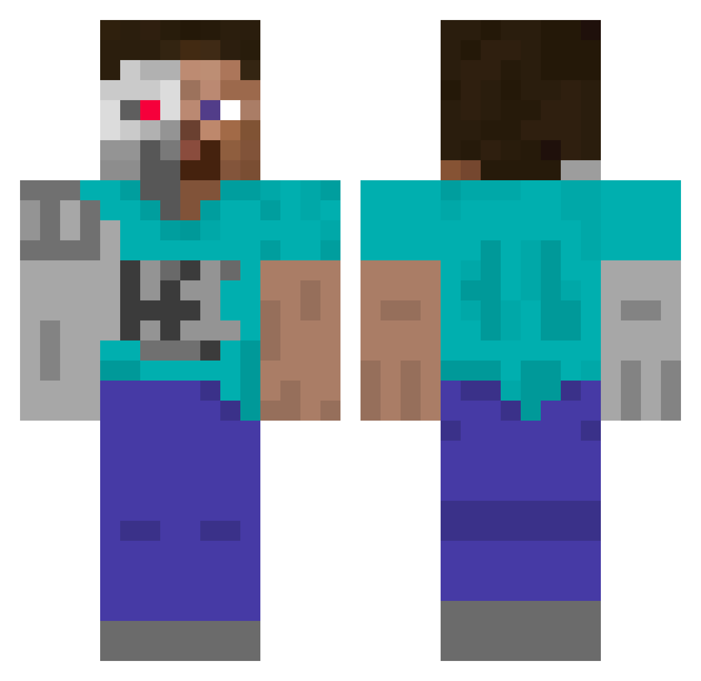 Henrinator115 Minecraft skin, front and back view