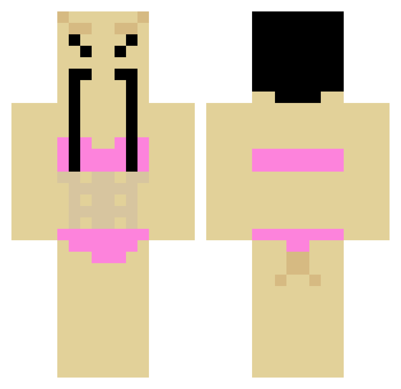 Sandilebibs Minecraft skin, front and back view