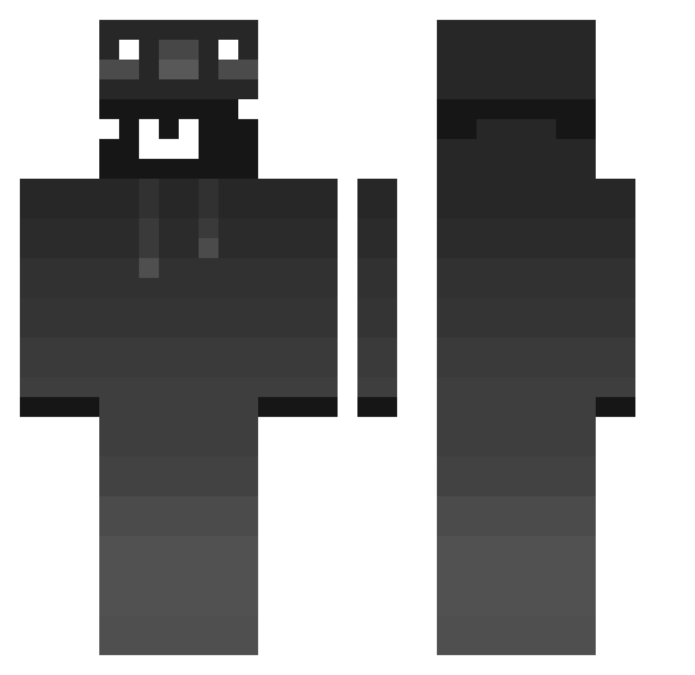XZagrzyb Minecraft skin, front and back view