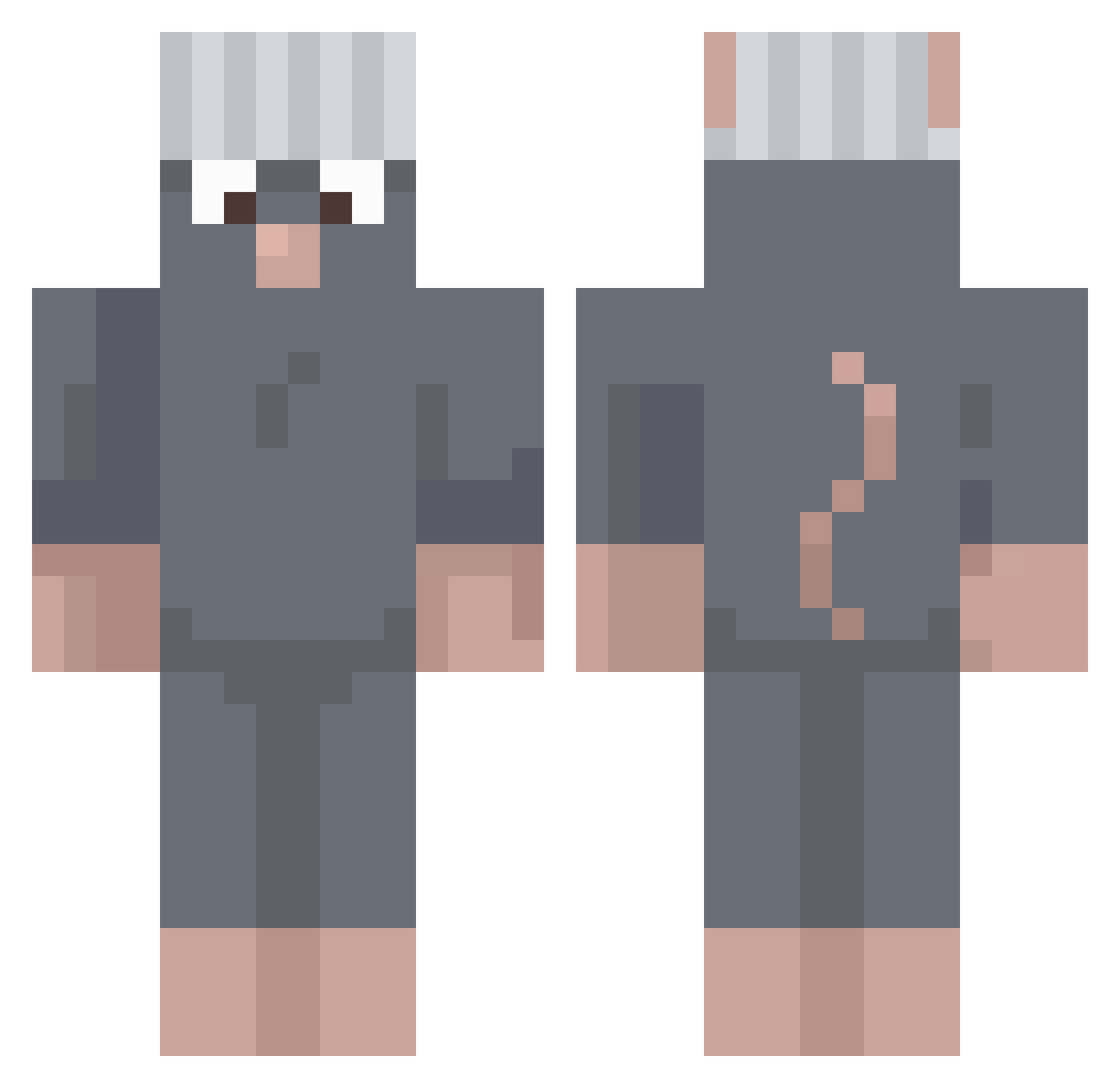 yunights Minecraft skin, front and back view
