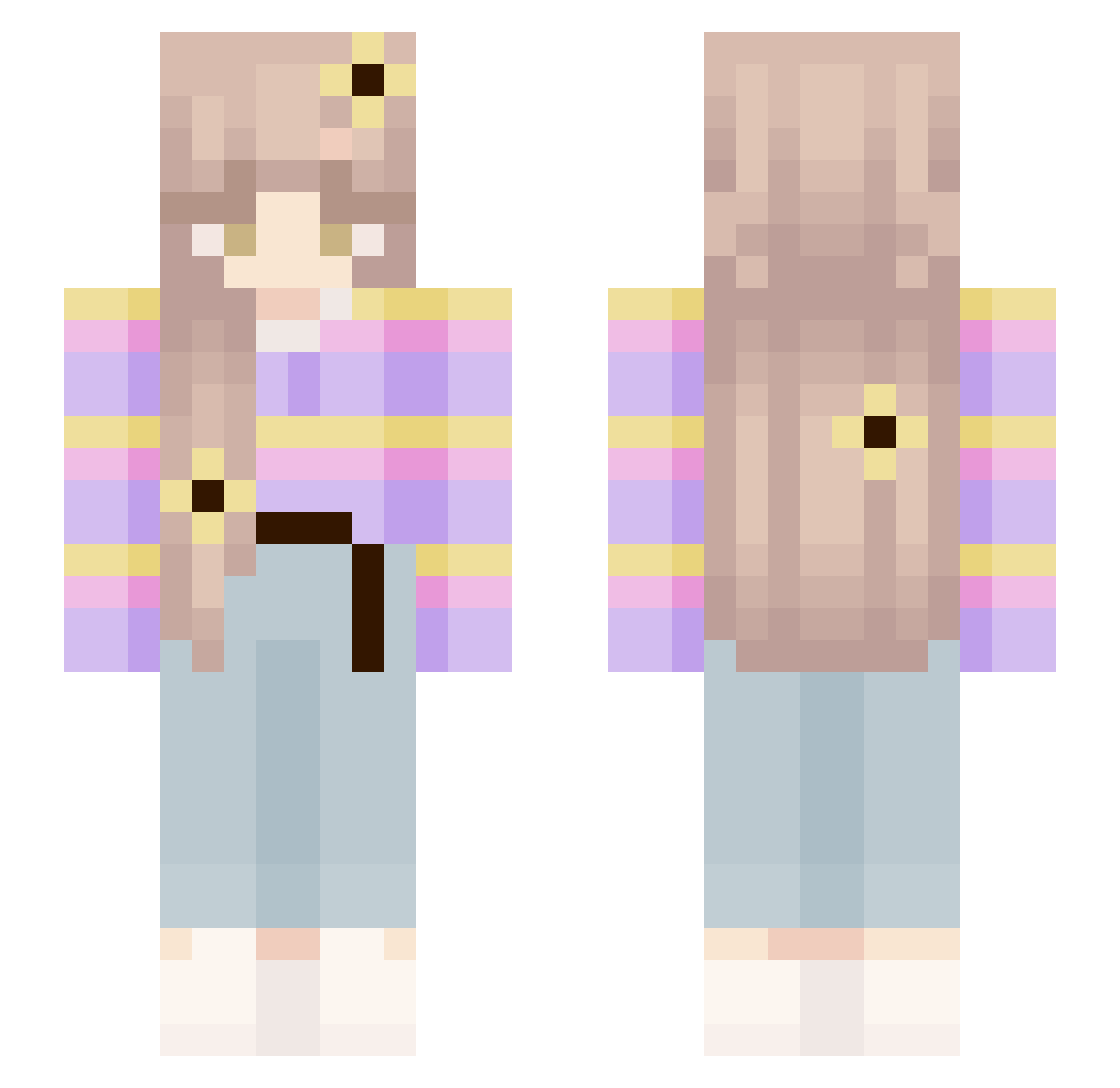 toylaa Minecraft skin, front and back view