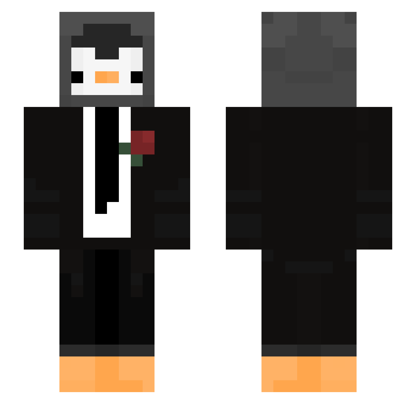 RHLR4321 Minecraft skin, front and back view