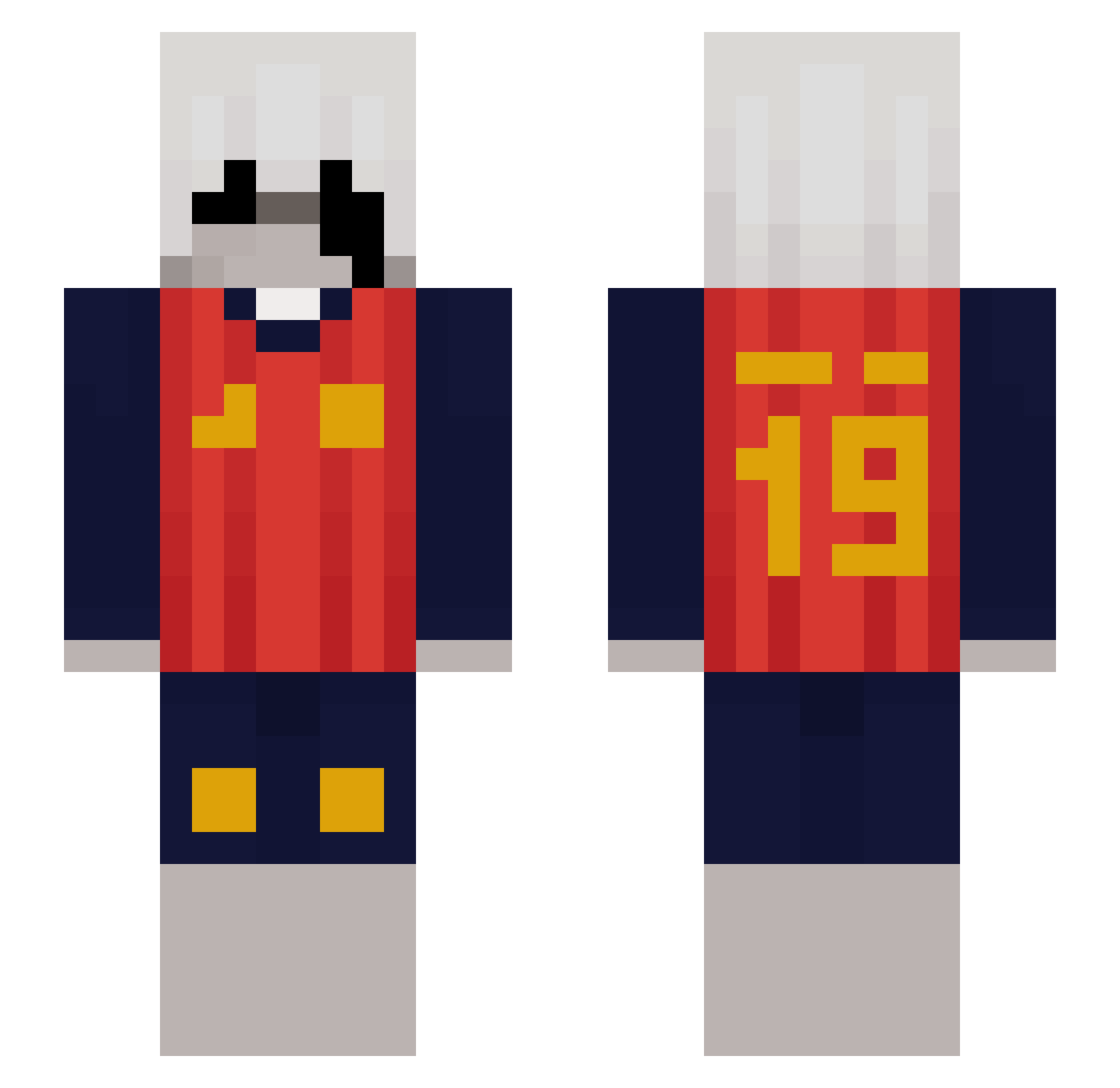 espanhw Minecraft skin, front and back view