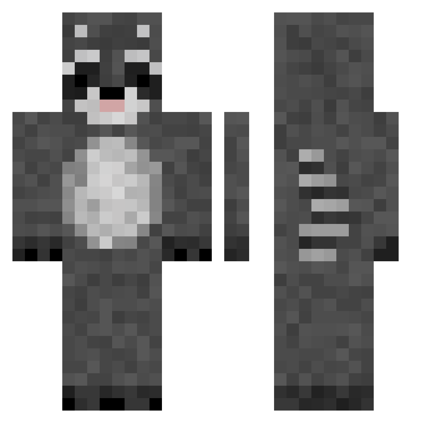 FoggyRYUUTRAZ Minecraft skin, front and back view