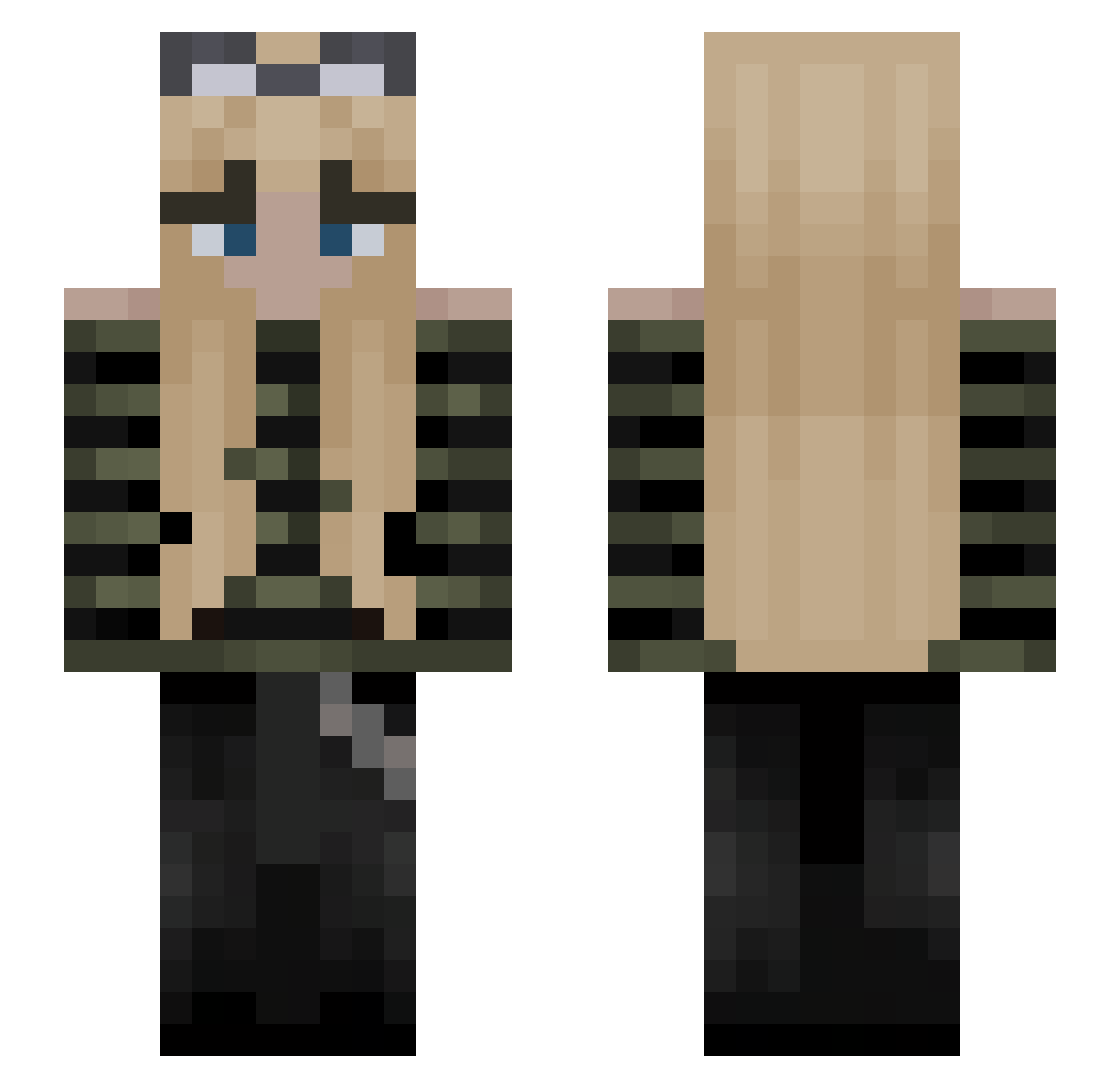 lalaso Minecraft skin, front and back view