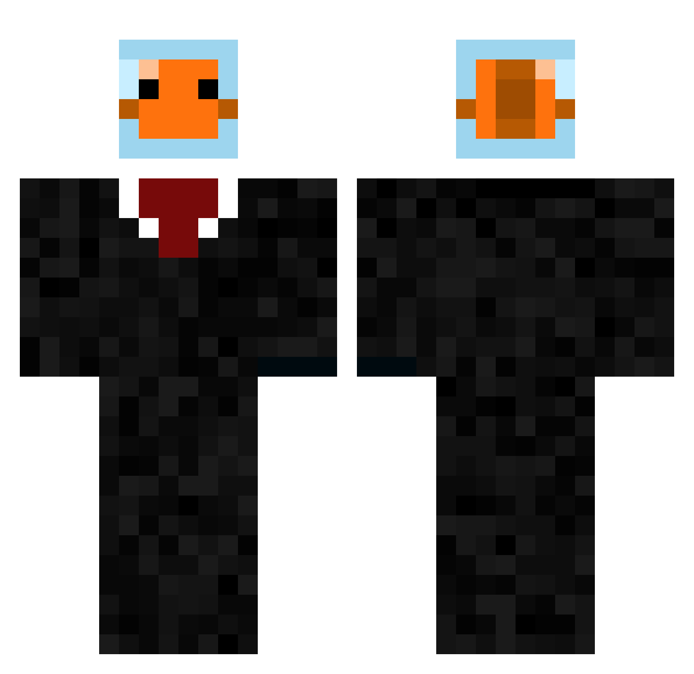 Literalseal Minecraft skin, front and back view