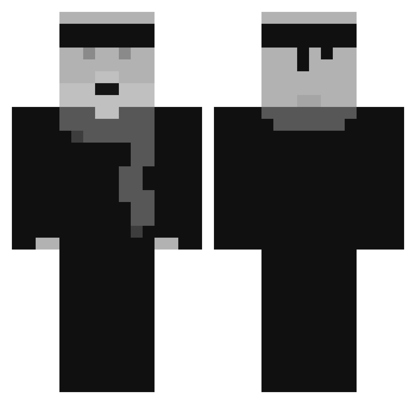 sealbone Minecraft skin, front and back view