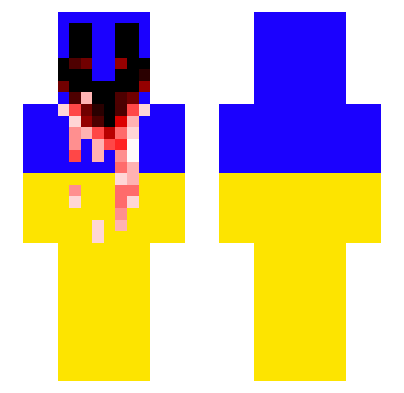 UletaYki Minecraft skin, front and back view